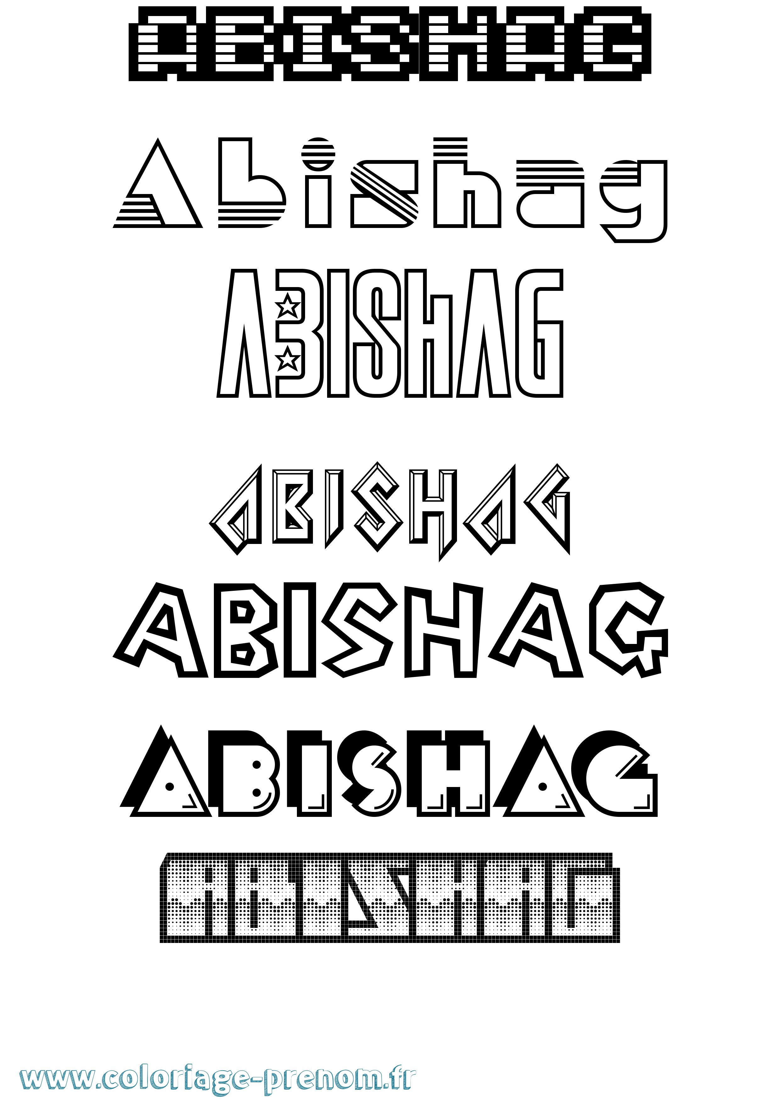 Coloriage prénom Abishag Jeux Vidéos