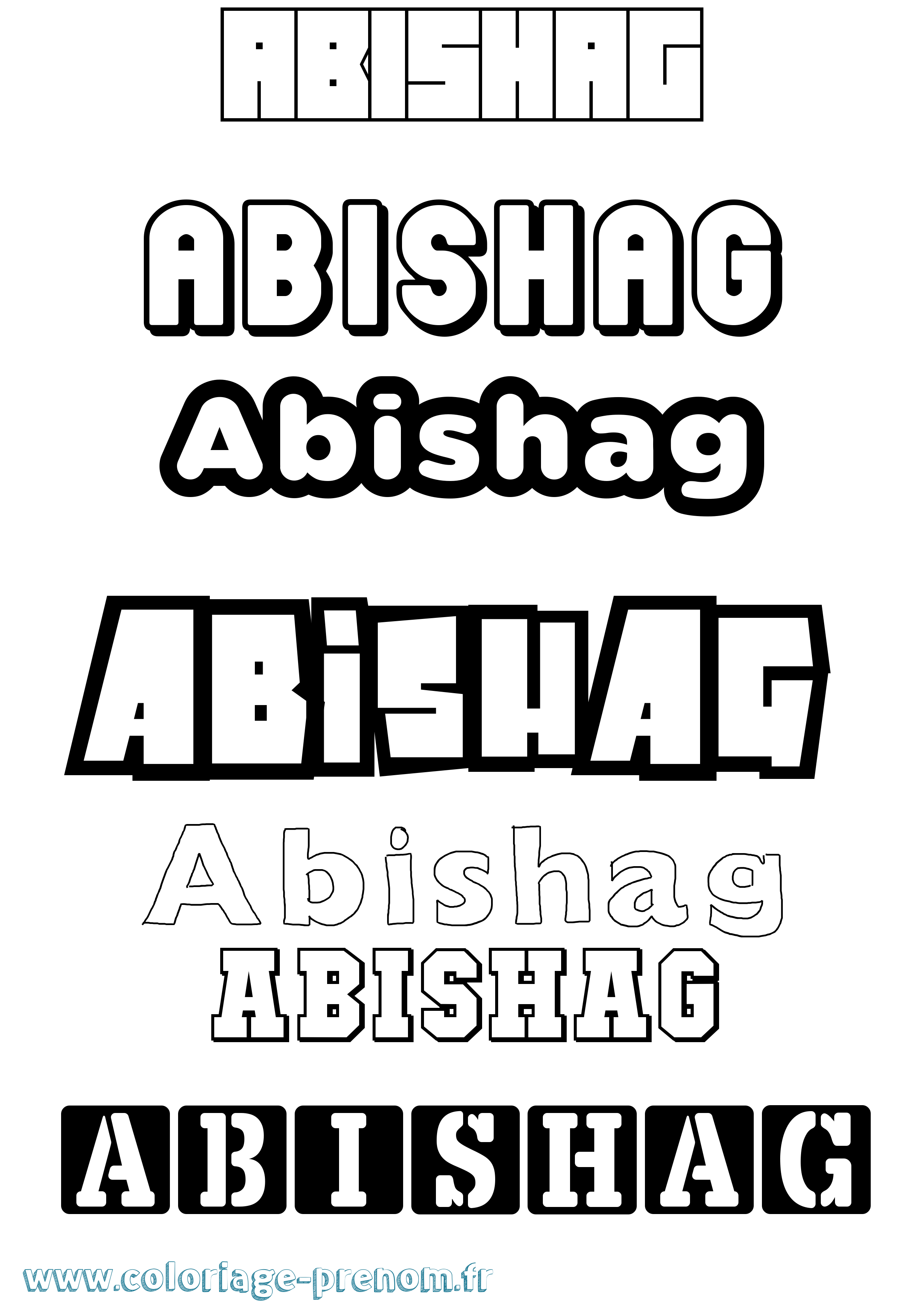 Coloriage prénom Abishag Simple