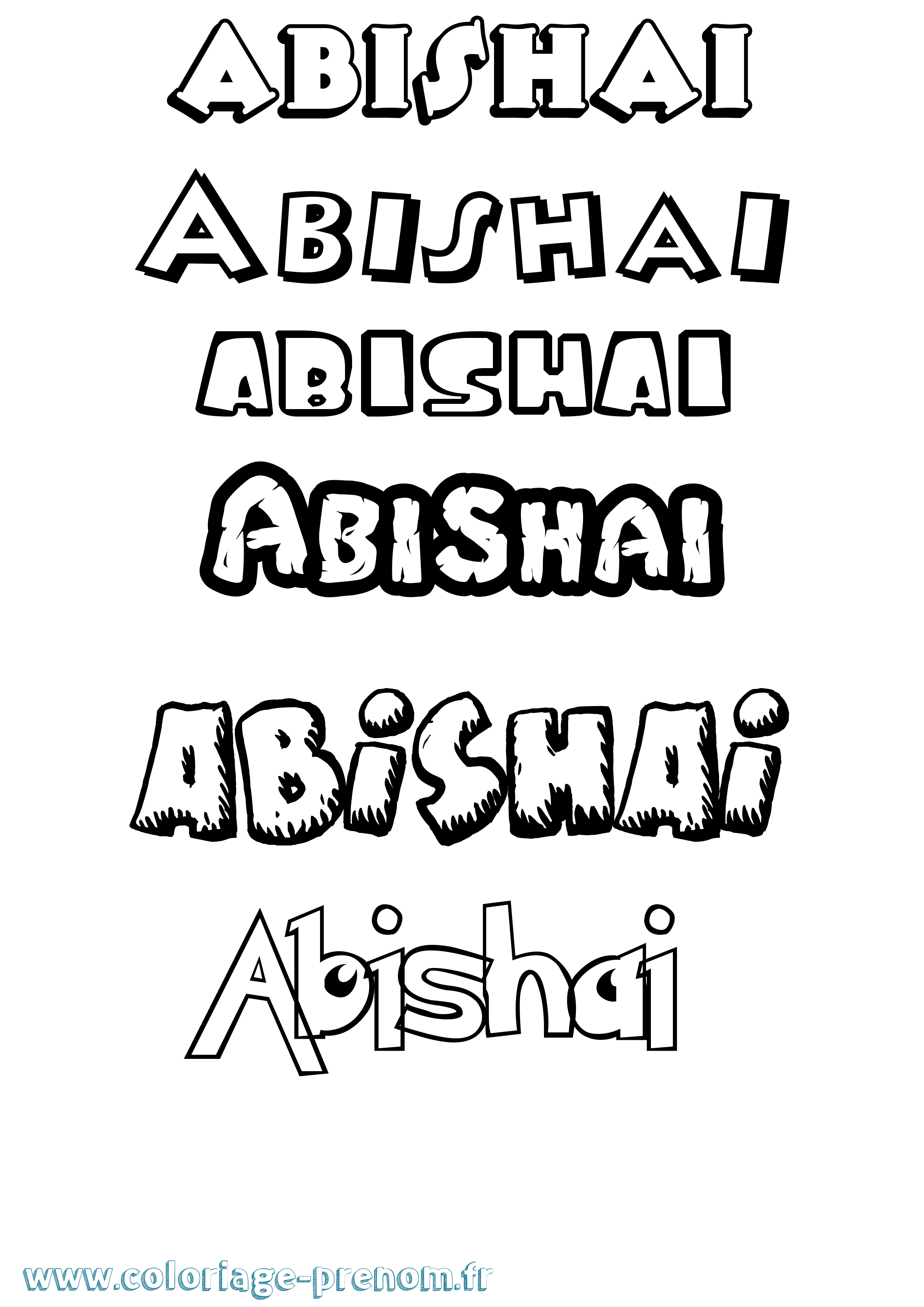 Coloriage prénom Abishai Dessin Animé