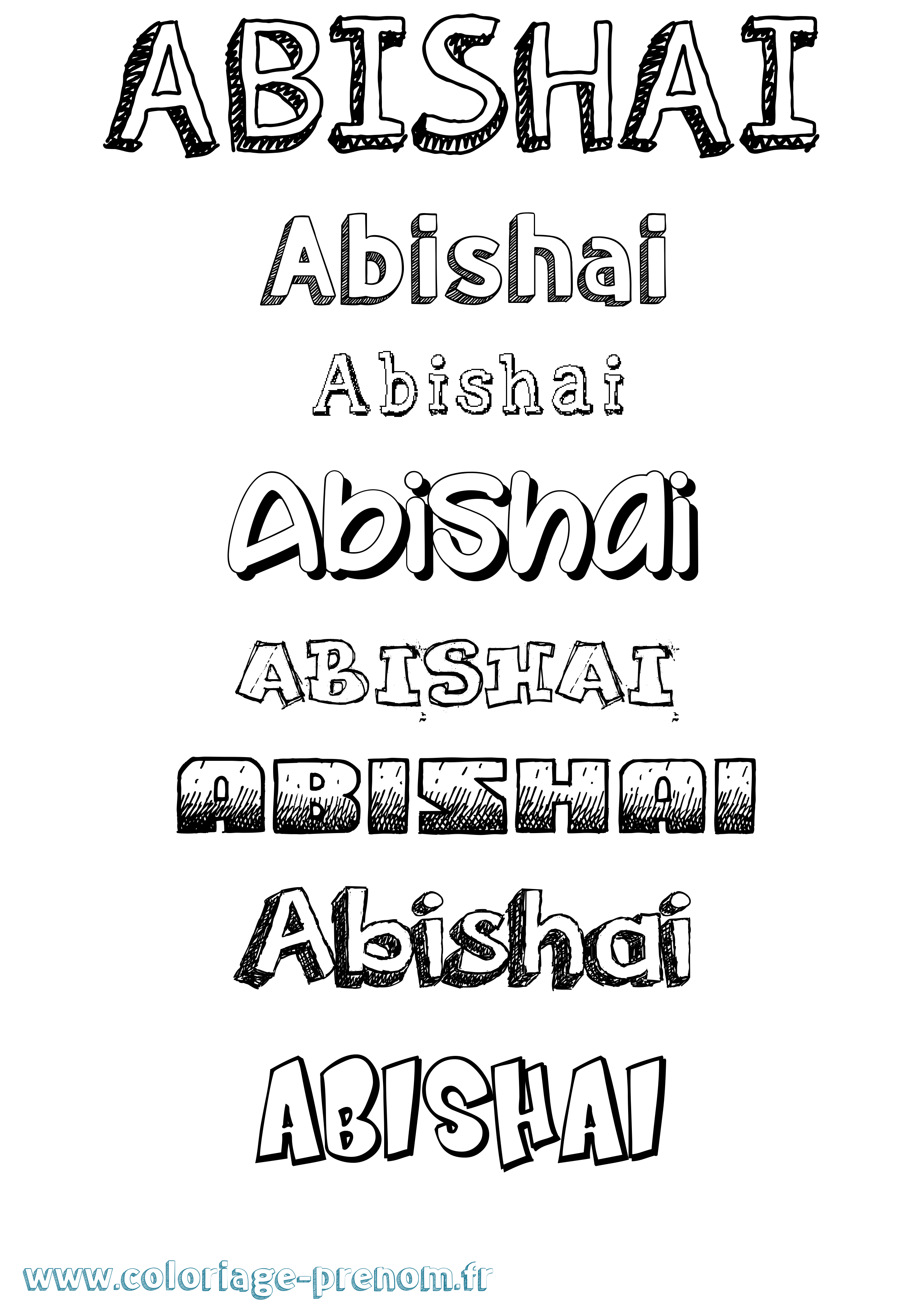Coloriage prénom Abishai Dessiné