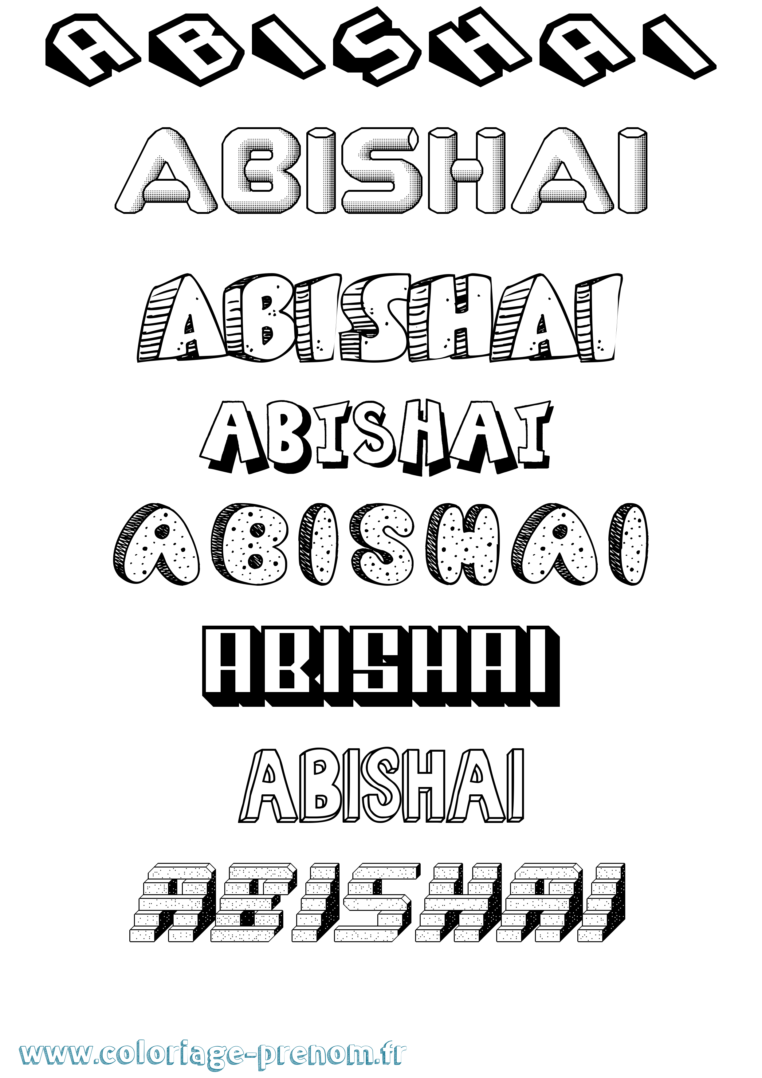 Coloriage prénom Abishai Effet 3D