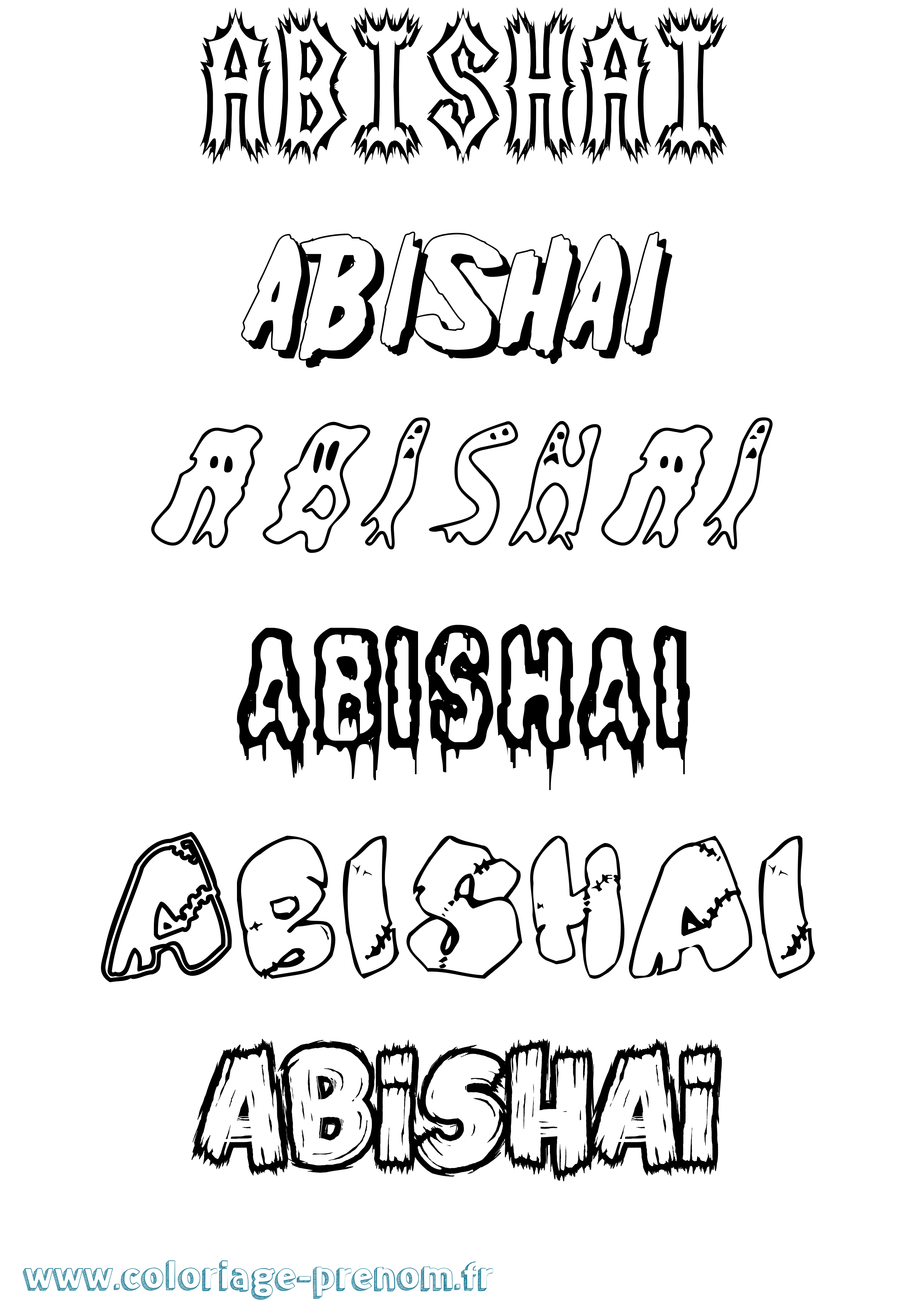 Coloriage prénom Abishai Frisson