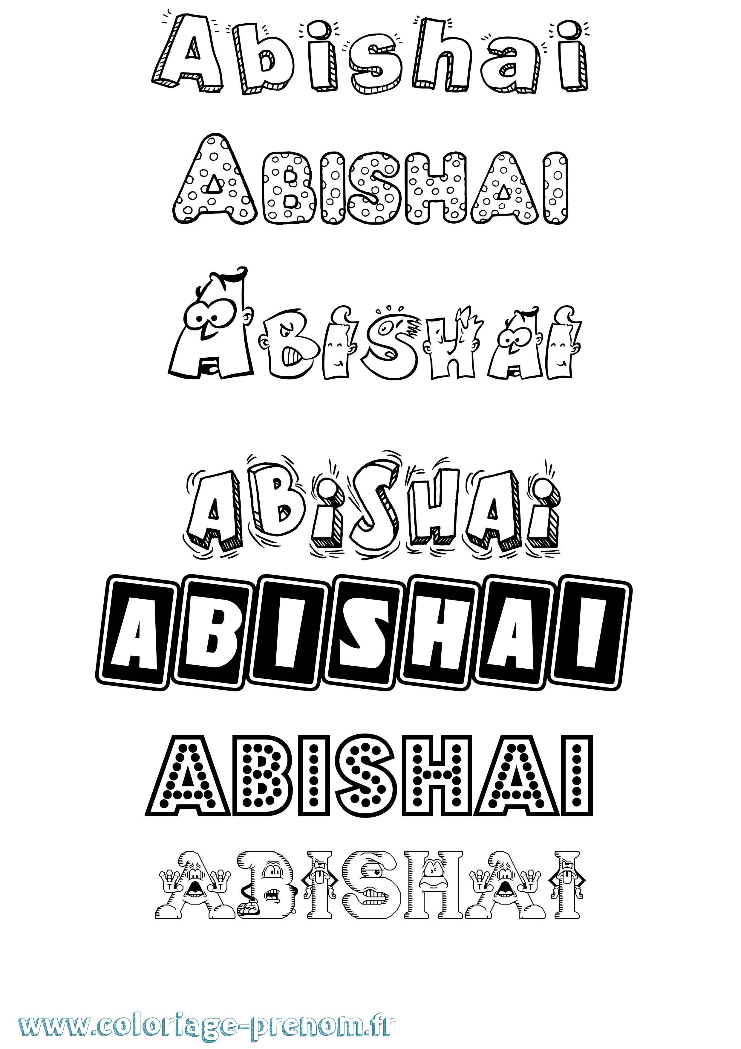 Coloriage prénom Abishai Fun