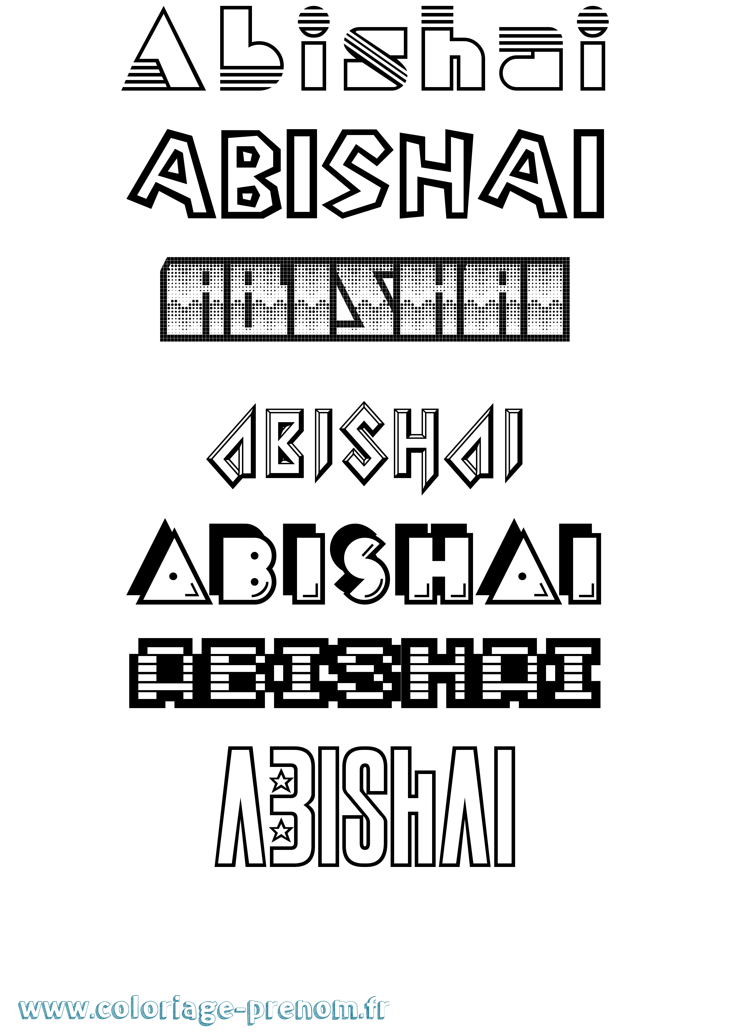 Coloriage prénom Abishai Jeux Vidéos