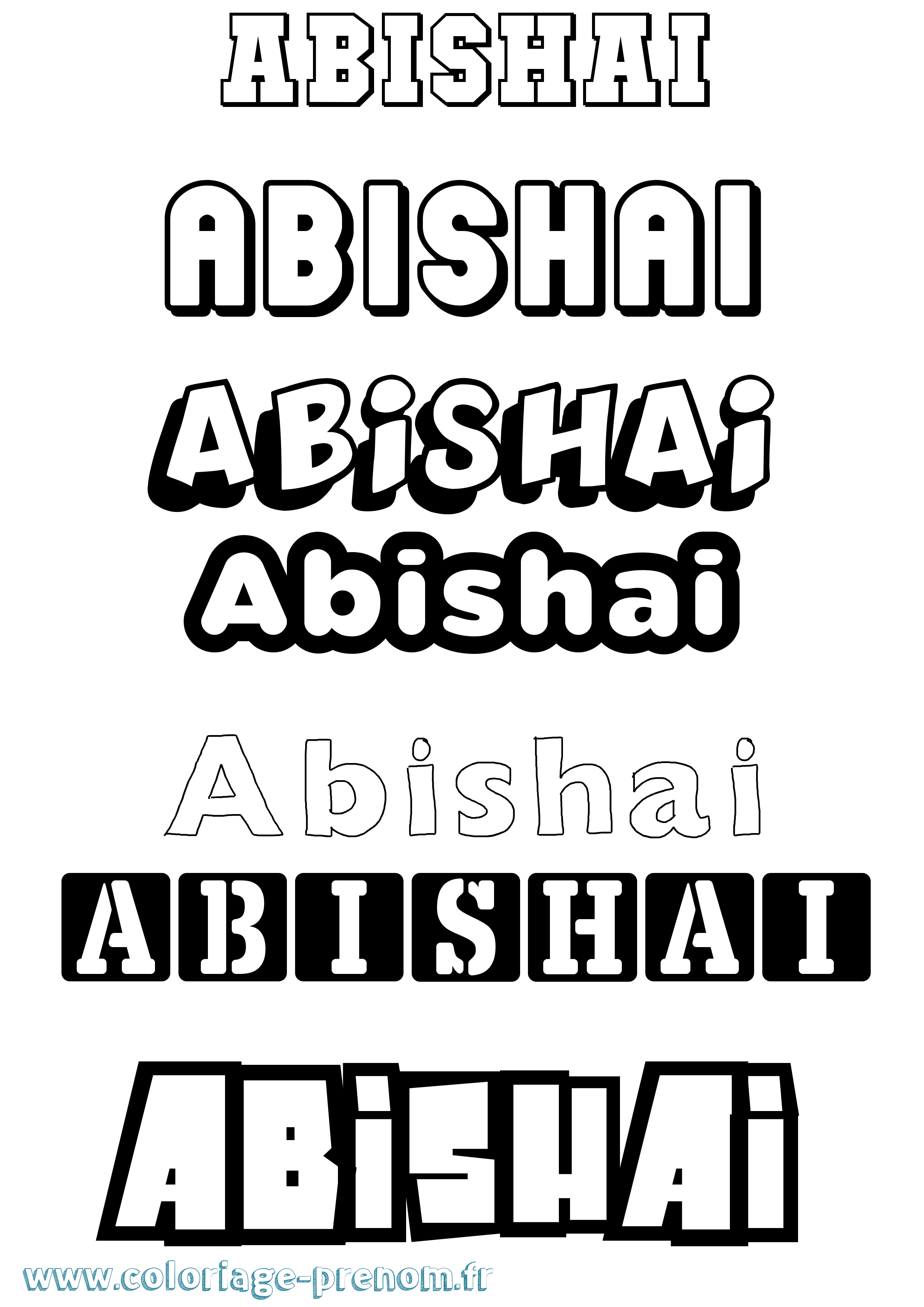 Coloriage prénom Abishai Simple