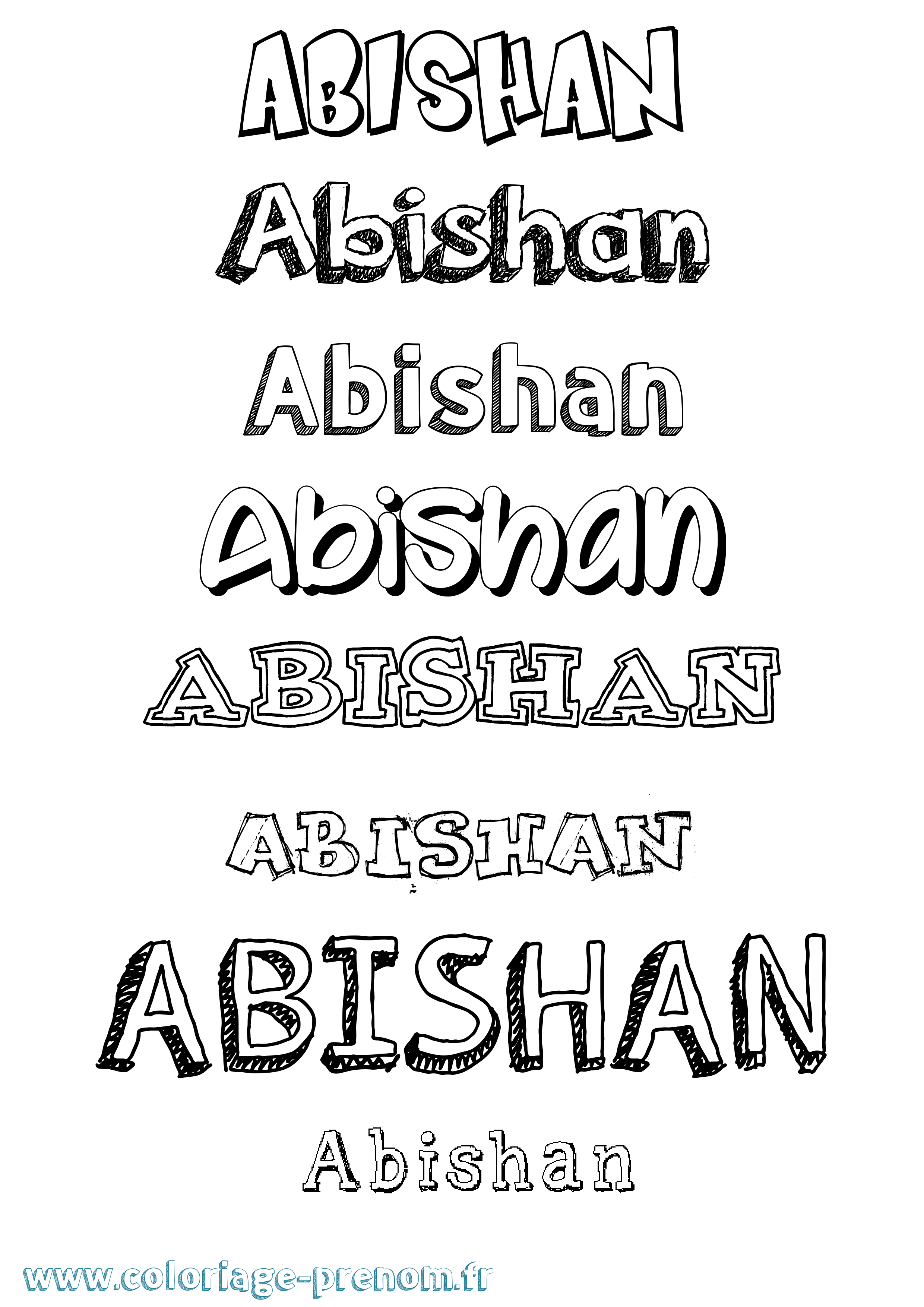 Coloriage Abishan Dessiné Coloriage prénom Abishan Dessiné