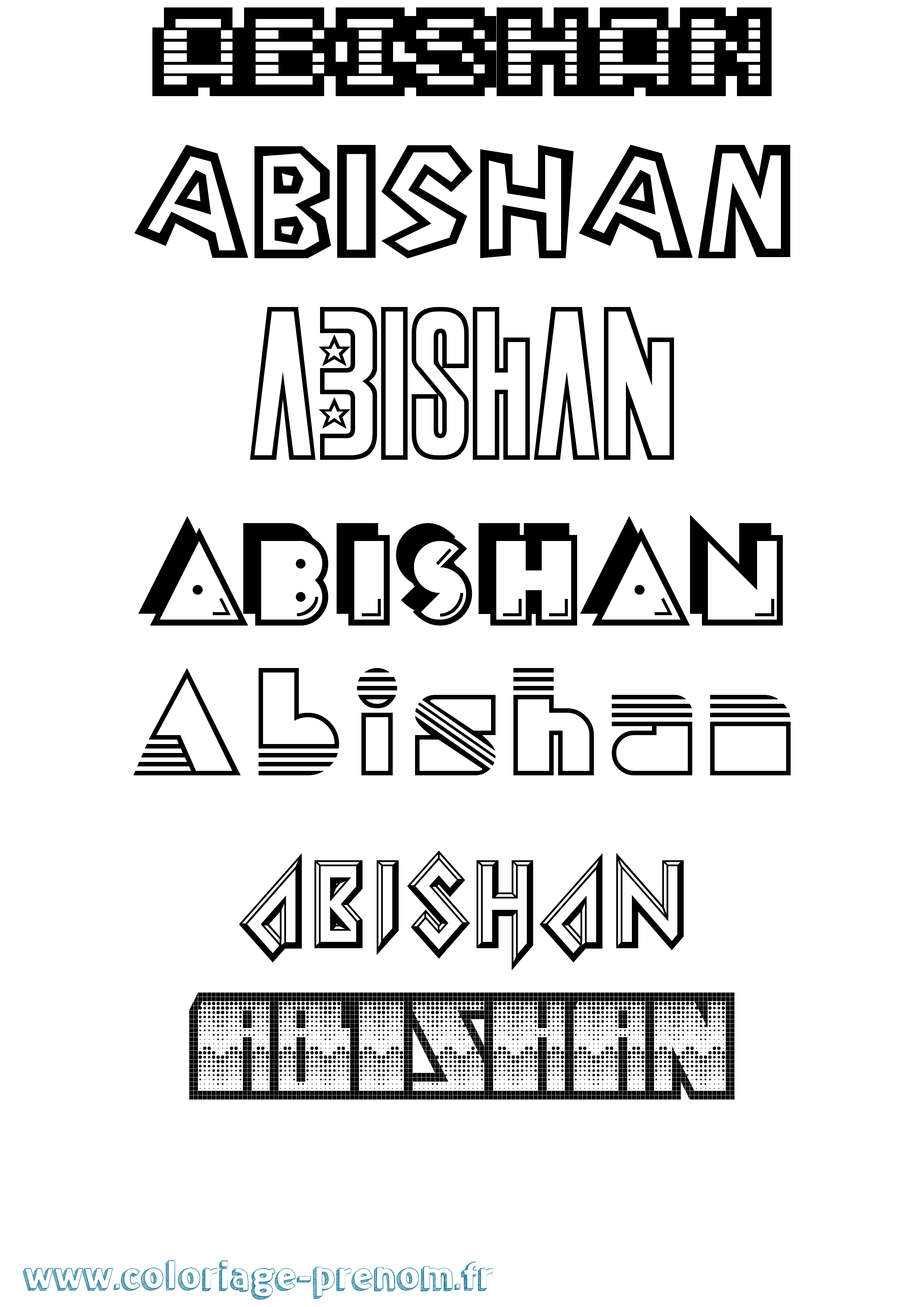 Coloriage prénom Abishan Jeux Vidéos