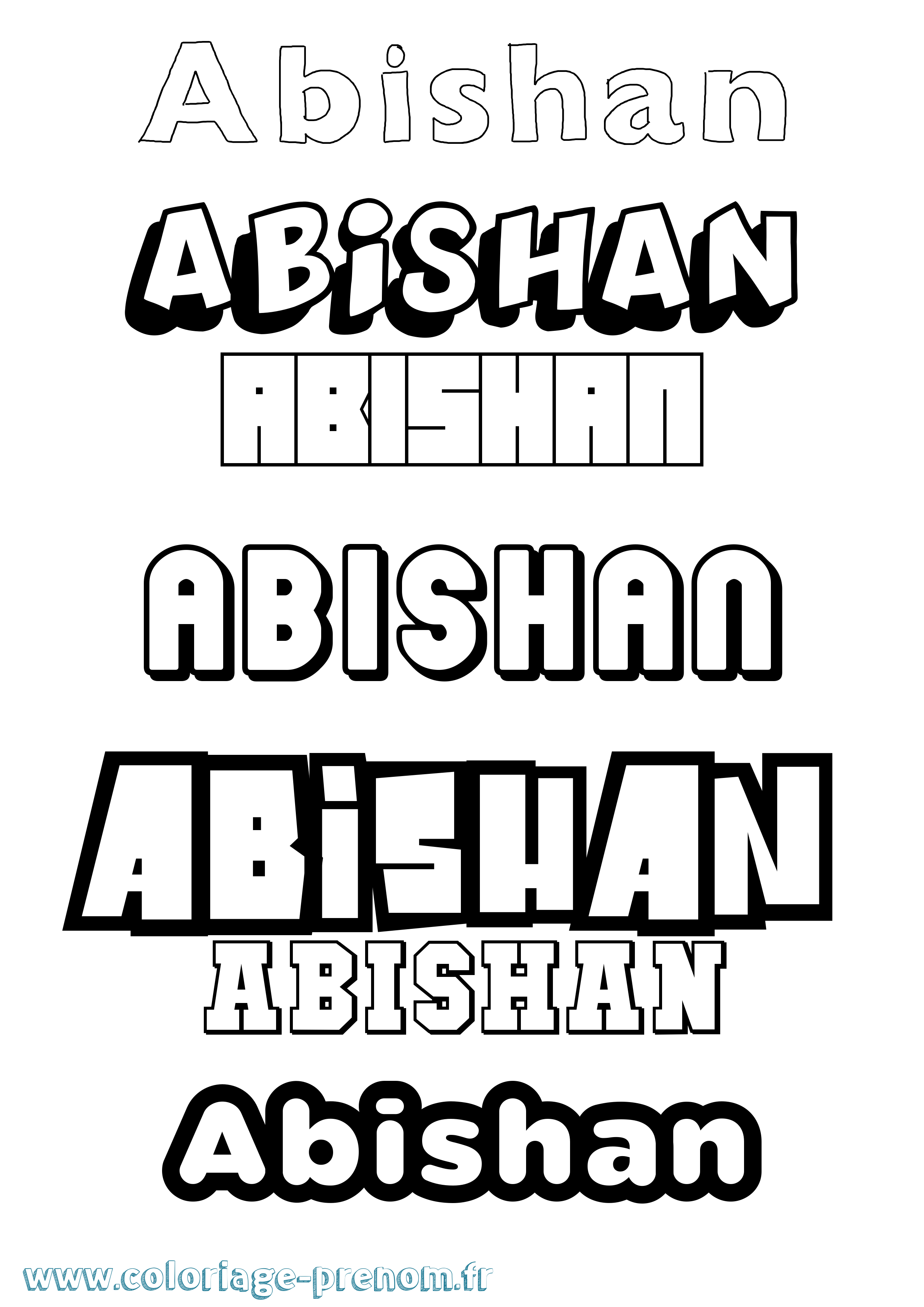 Coloriage prénom Abishan Simple
