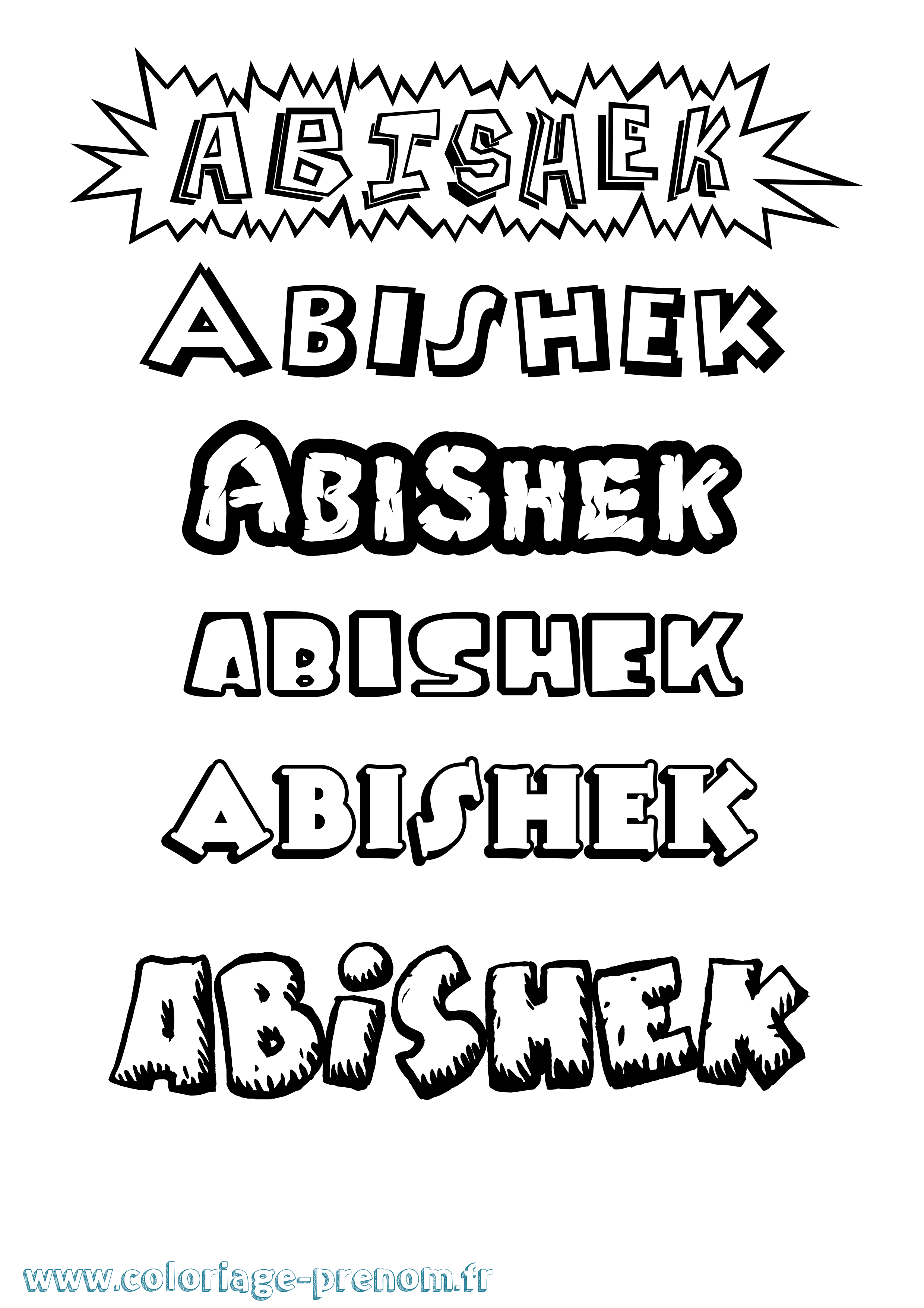 Coloriage prénom Abishek Dessin Animé