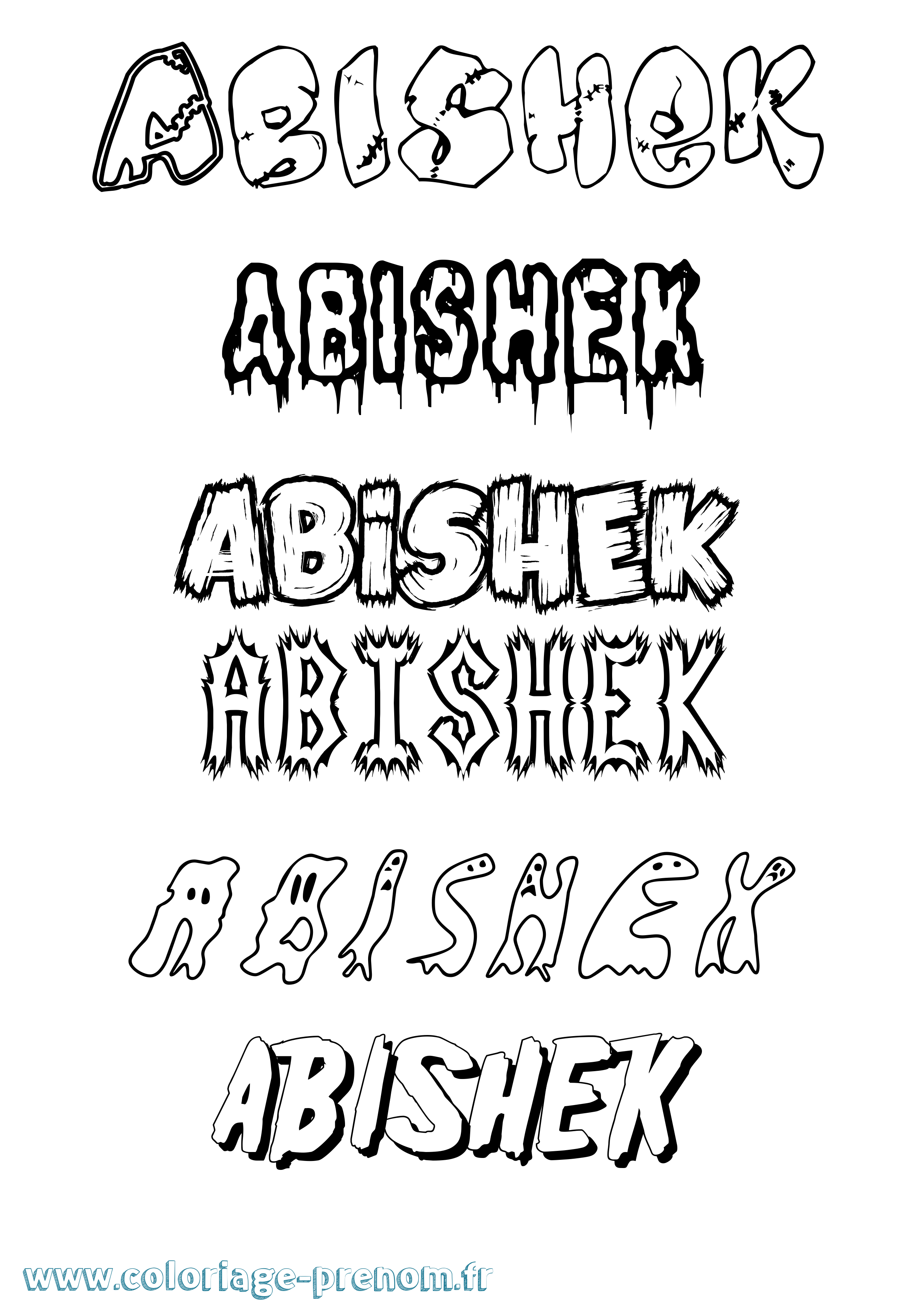 Coloriage prénom Abishek Frisson