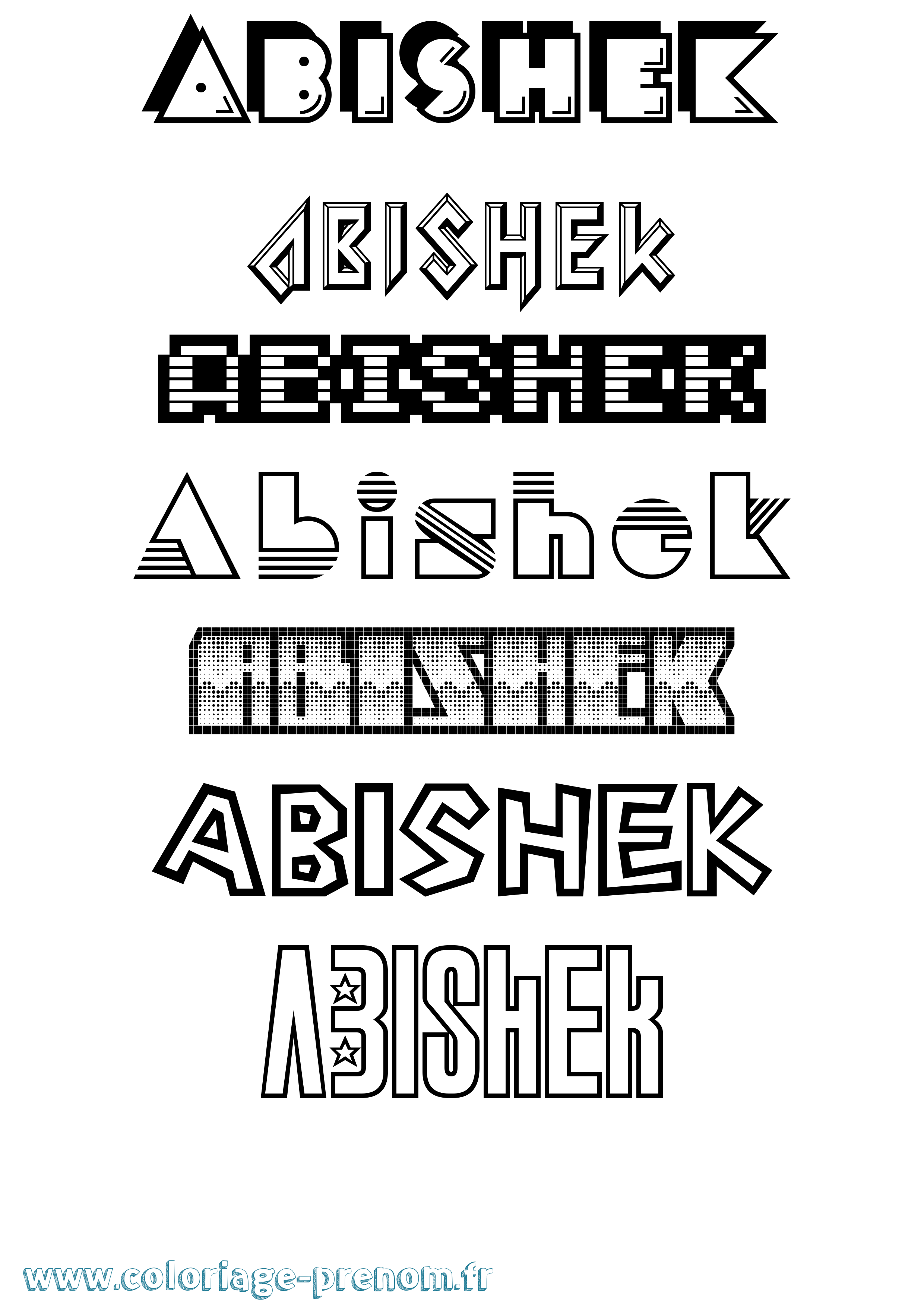 Coloriage prénom Abishek Jeux Vidéos