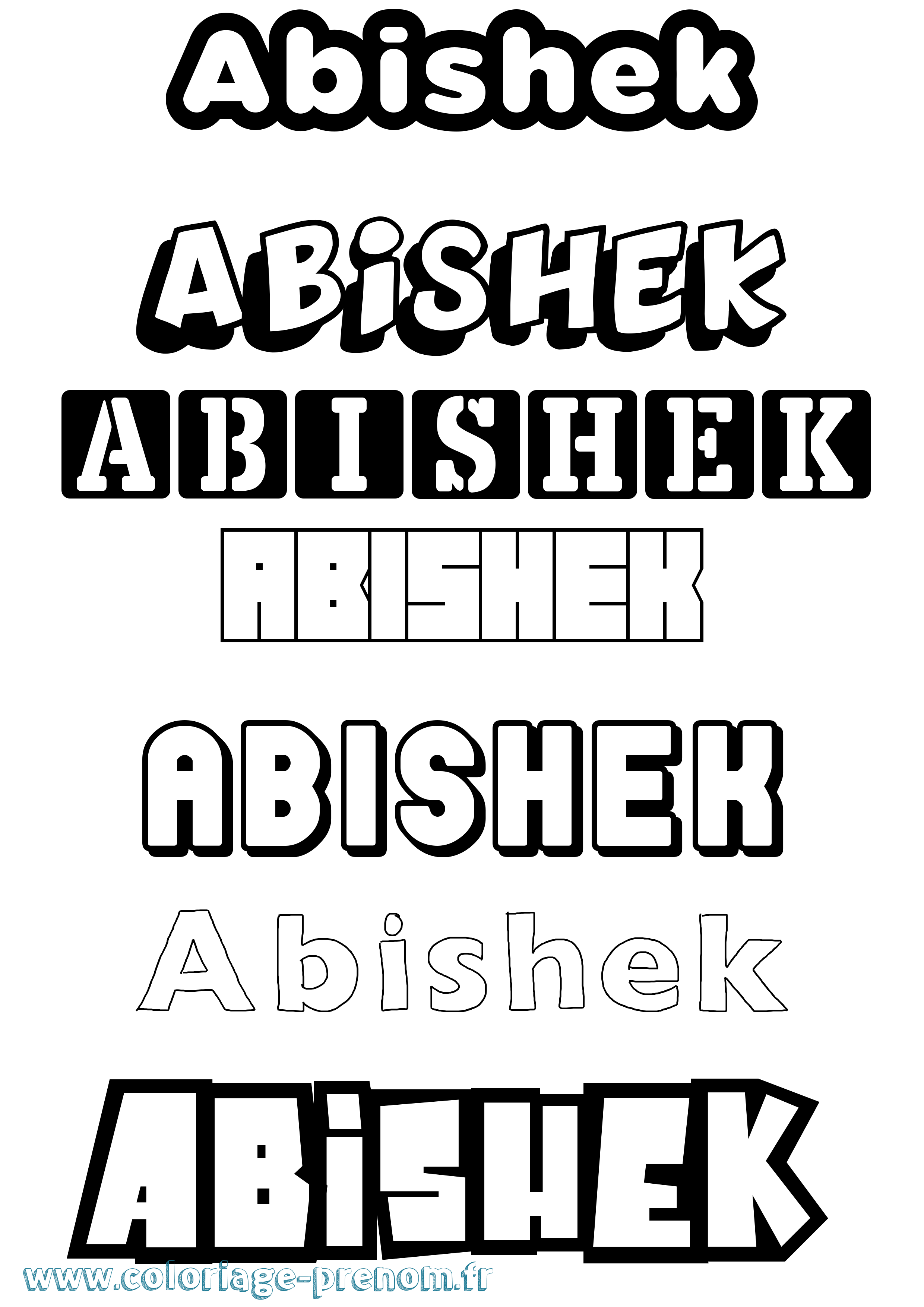 Coloriage prénom Abishek Simple