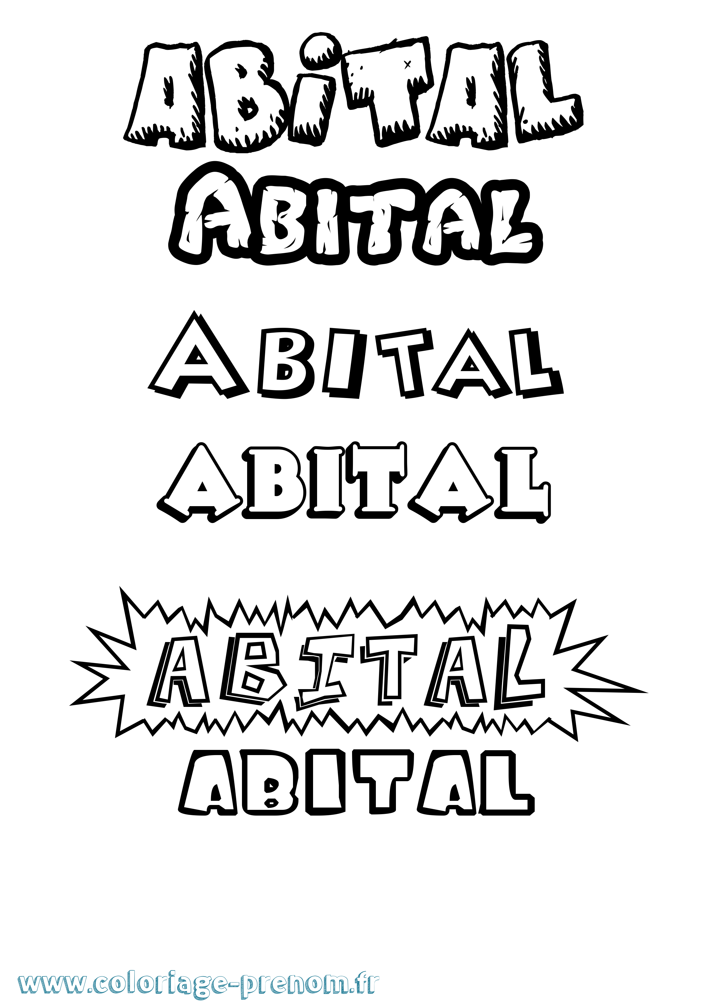Coloriage Abital Dessin Animé Coloriage prénom Abital Dessin Animé