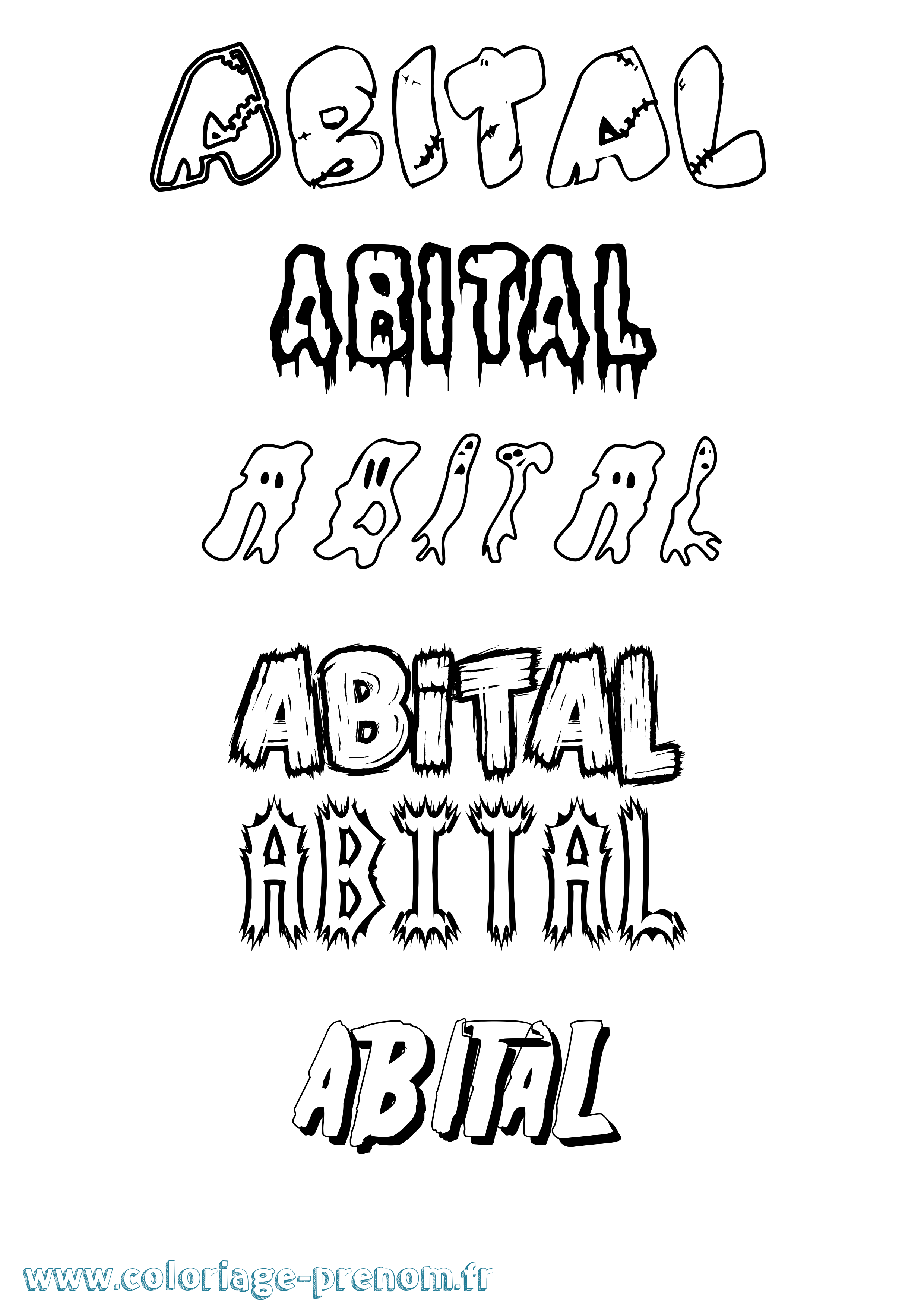 Coloriage Abital Frisson Coloriage prénom Abital Frisson