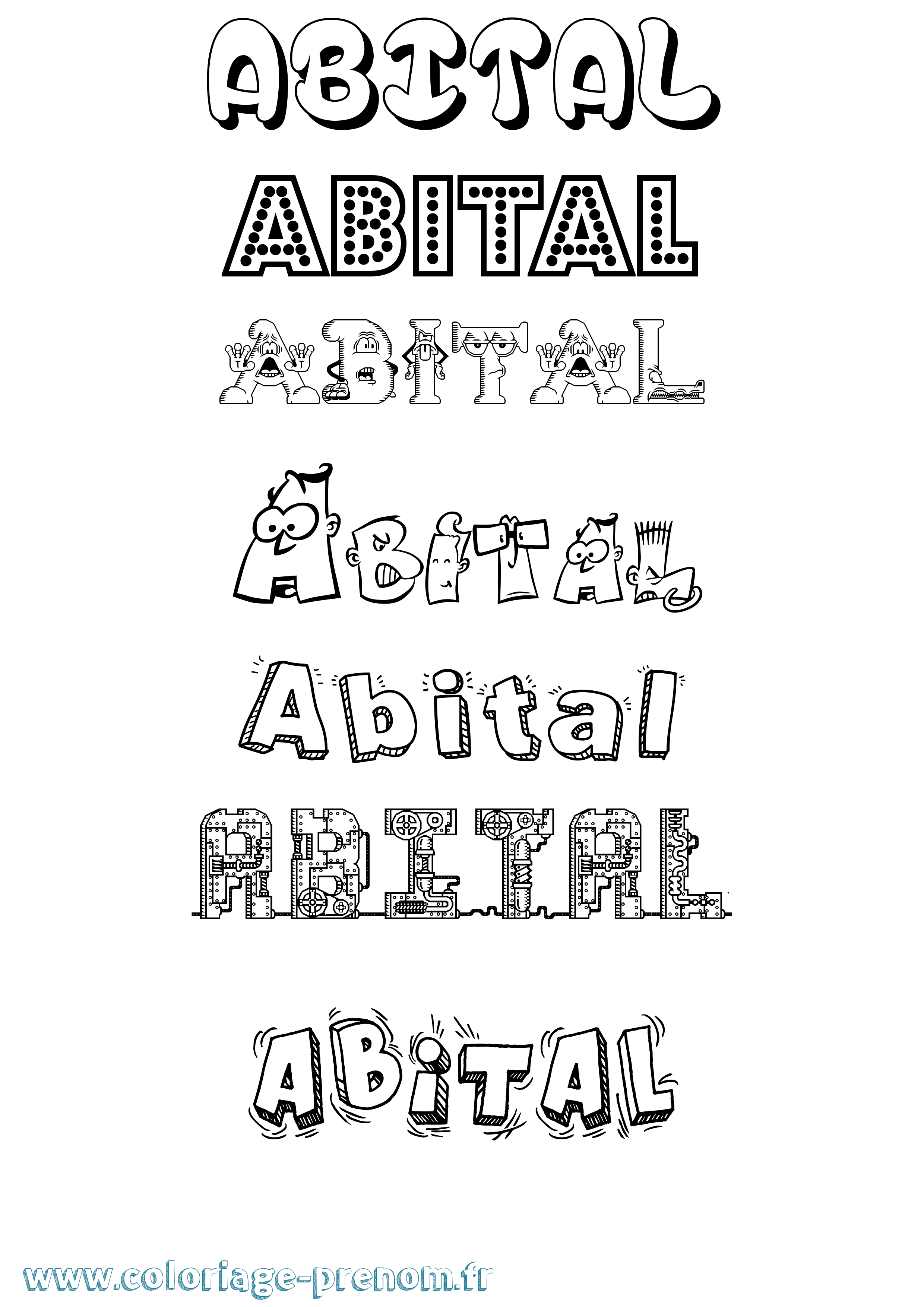 Coloriage Abital Fun Coloriage prénom Abital Fun