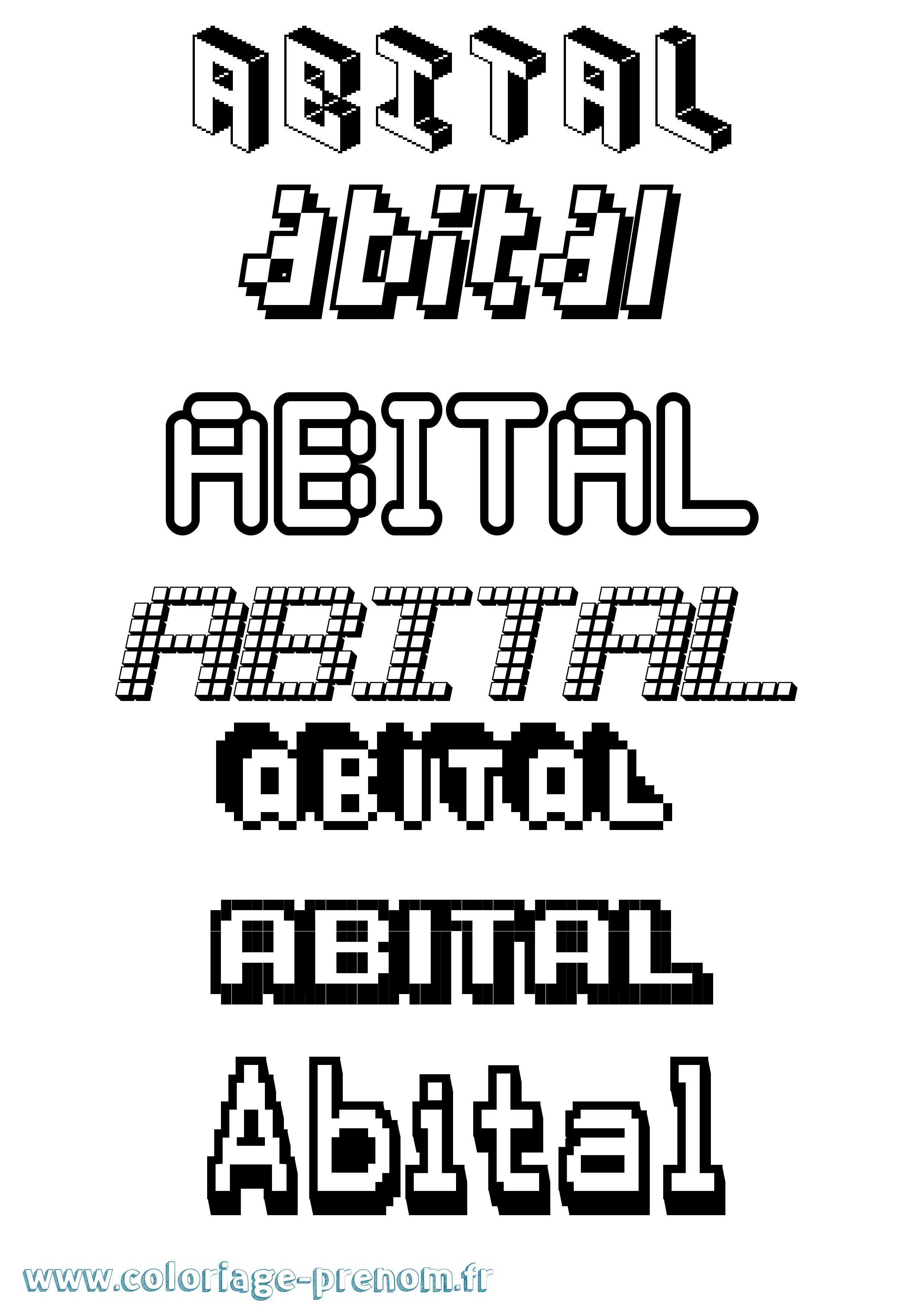 Coloriage Abital Pixel Coloriage prénom Abital Pixel