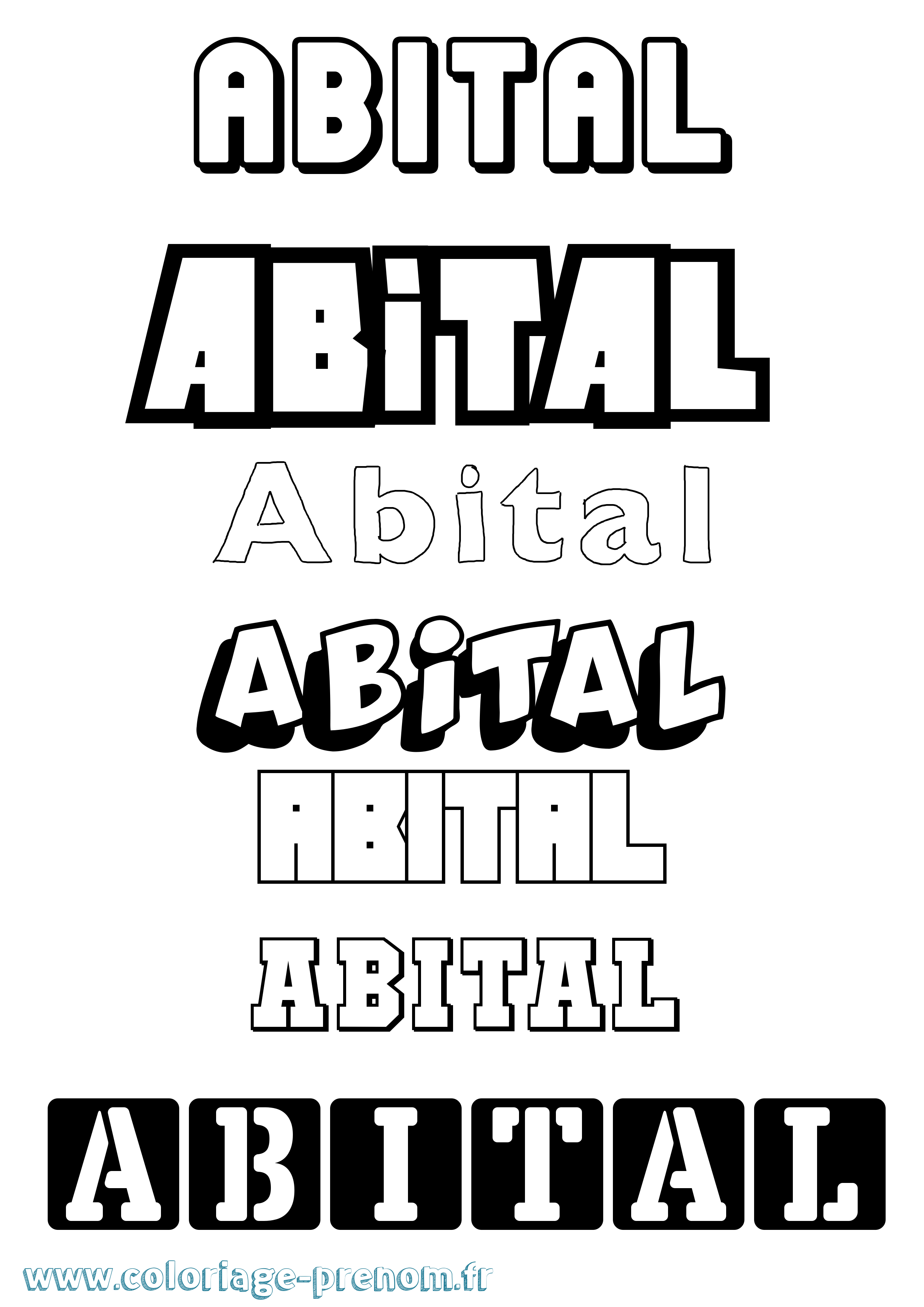 Coloriage prénom Abital Simple