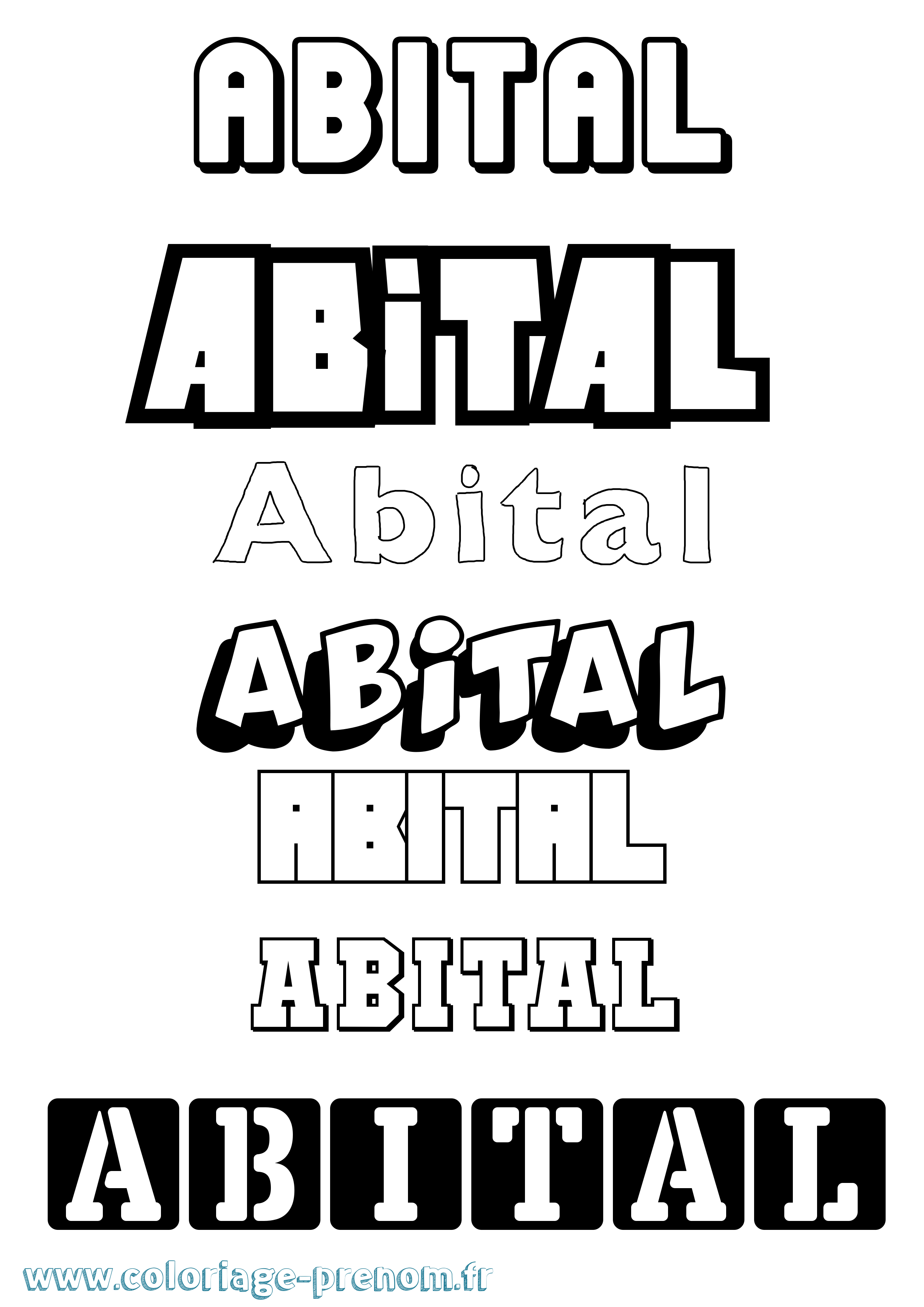 Coloriage Abital Simple Coloriage prénom Abital Simple