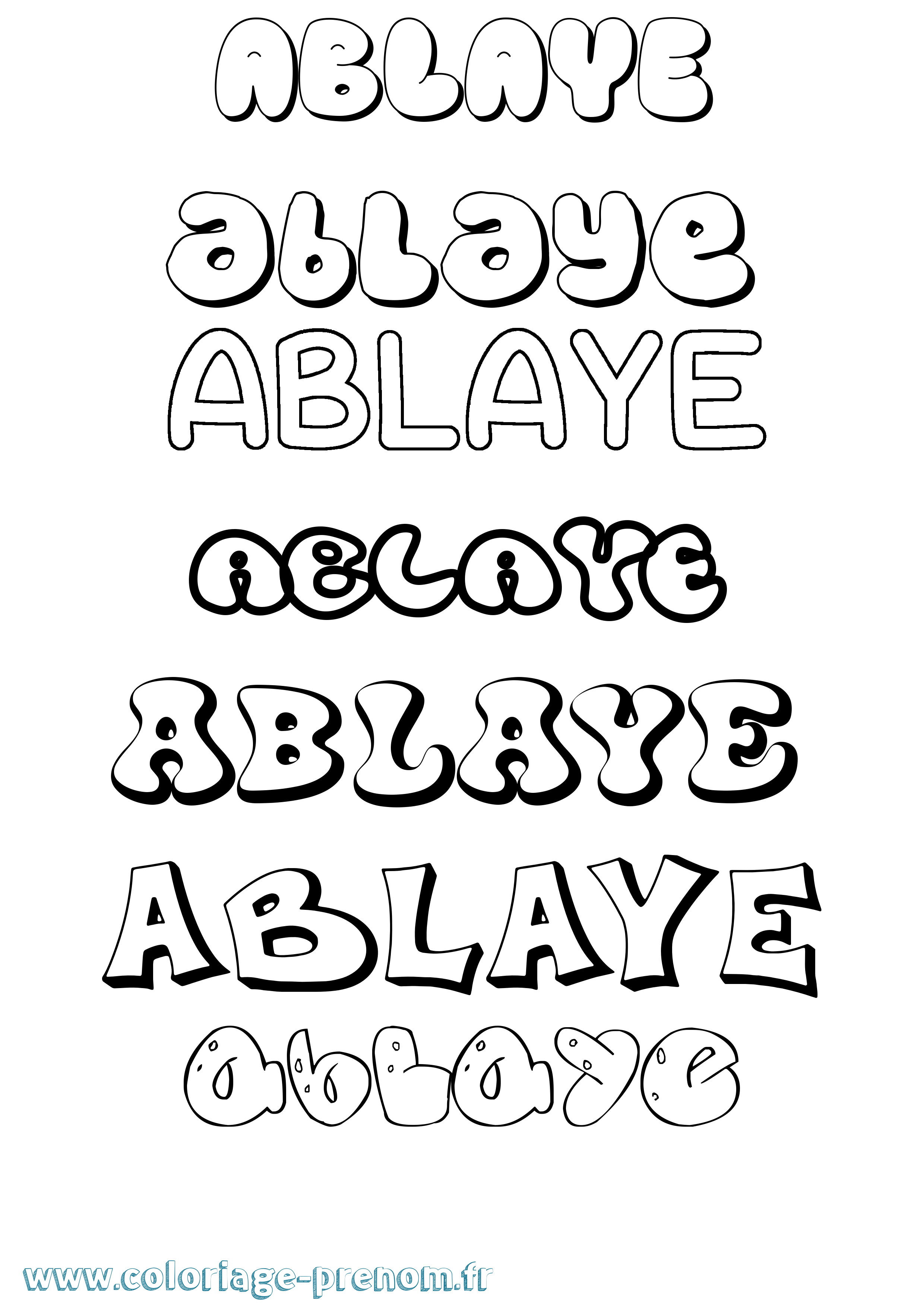 Coloriage prénom Ablaye Bubble