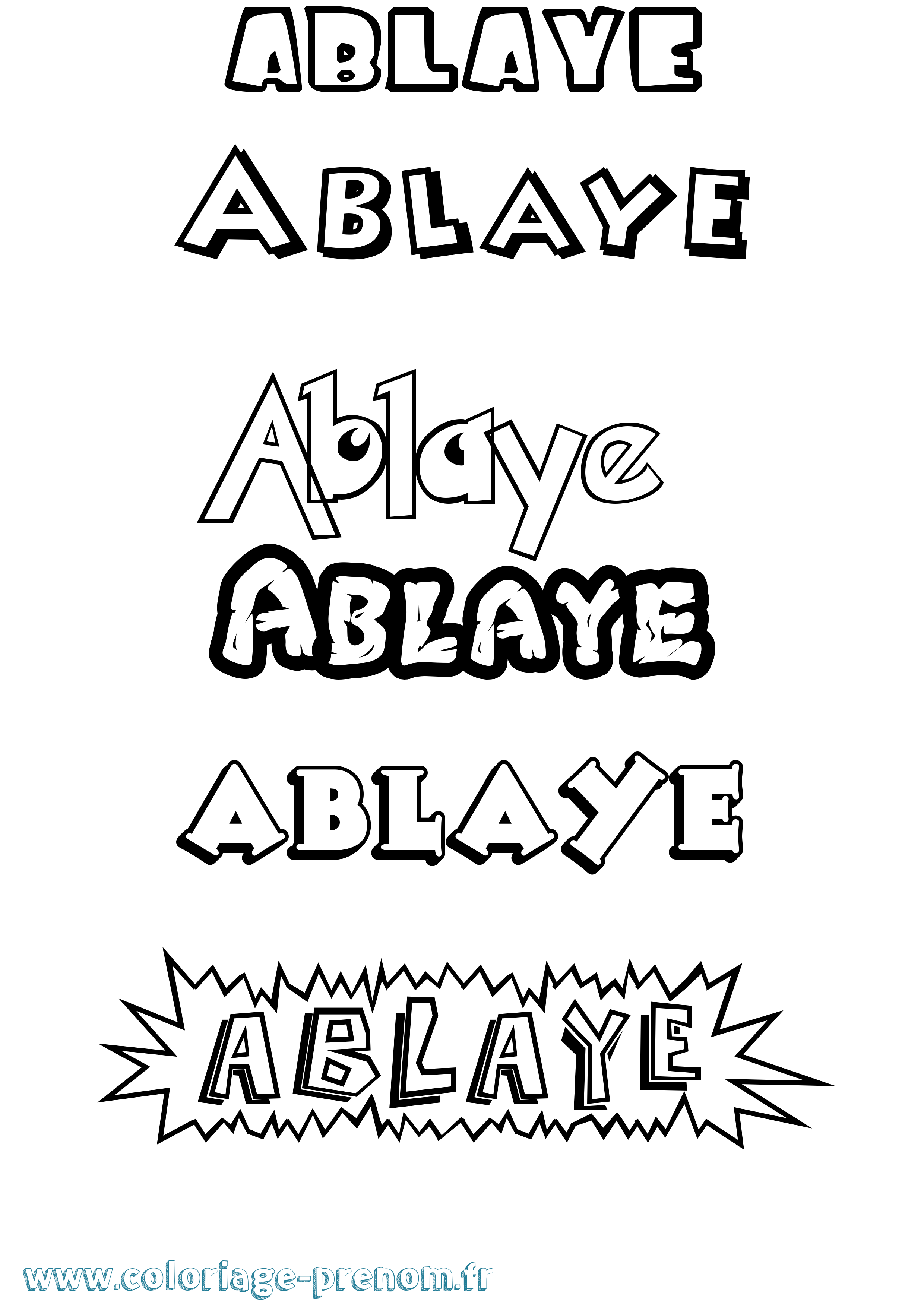 Coloriage prénom Ablaye Dessin Animé