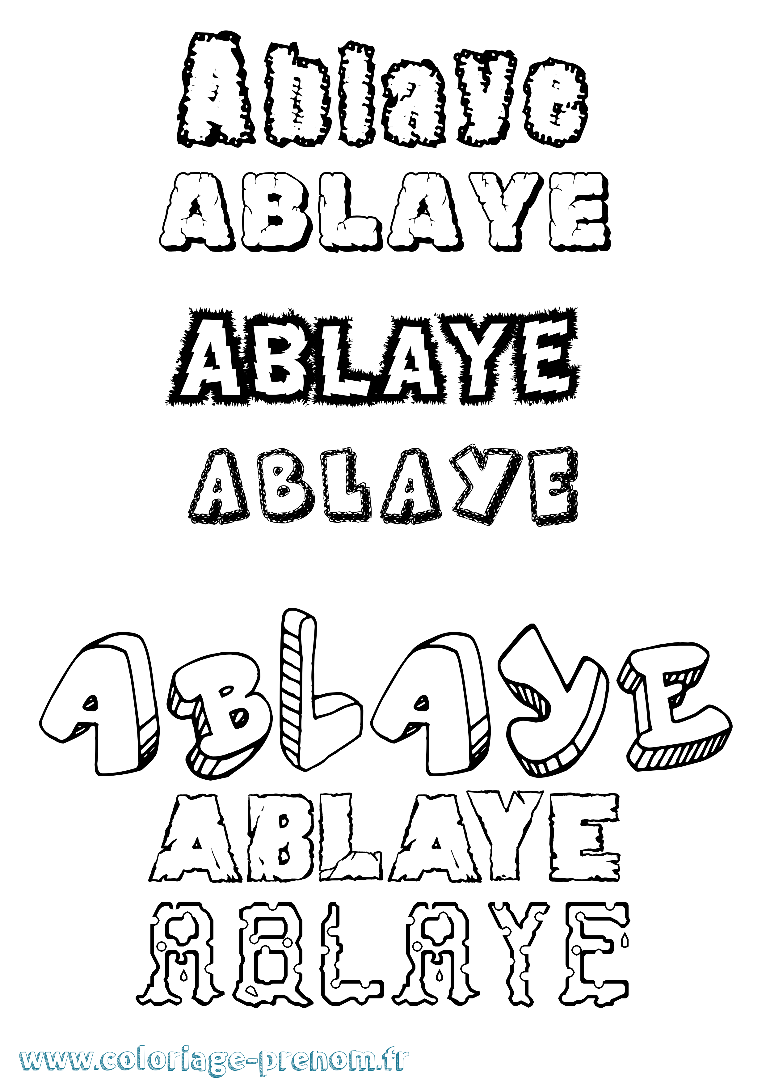 Coloriage prénom Ablaye Destructuré
