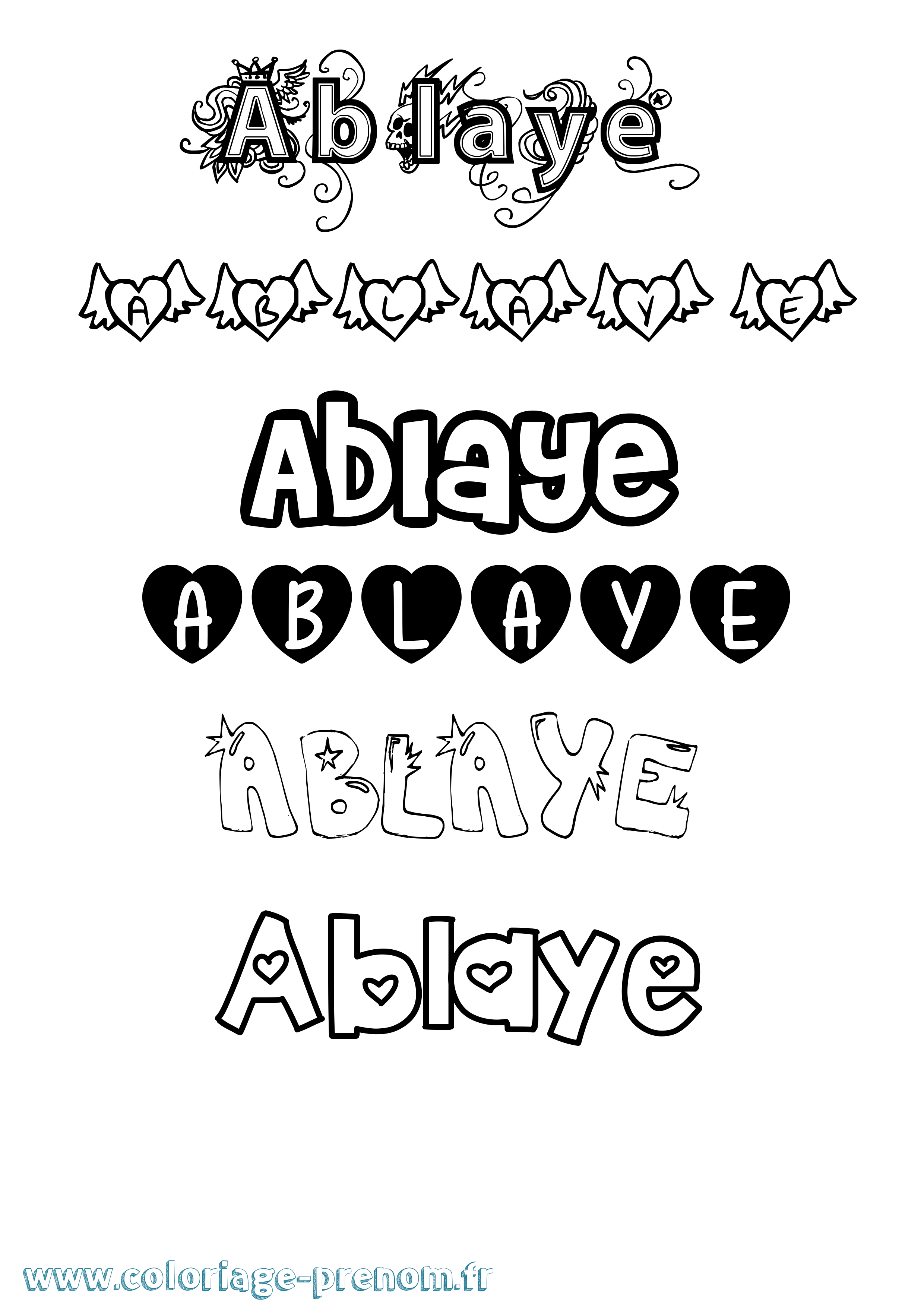 Coloriage prénom Ablaye Girly