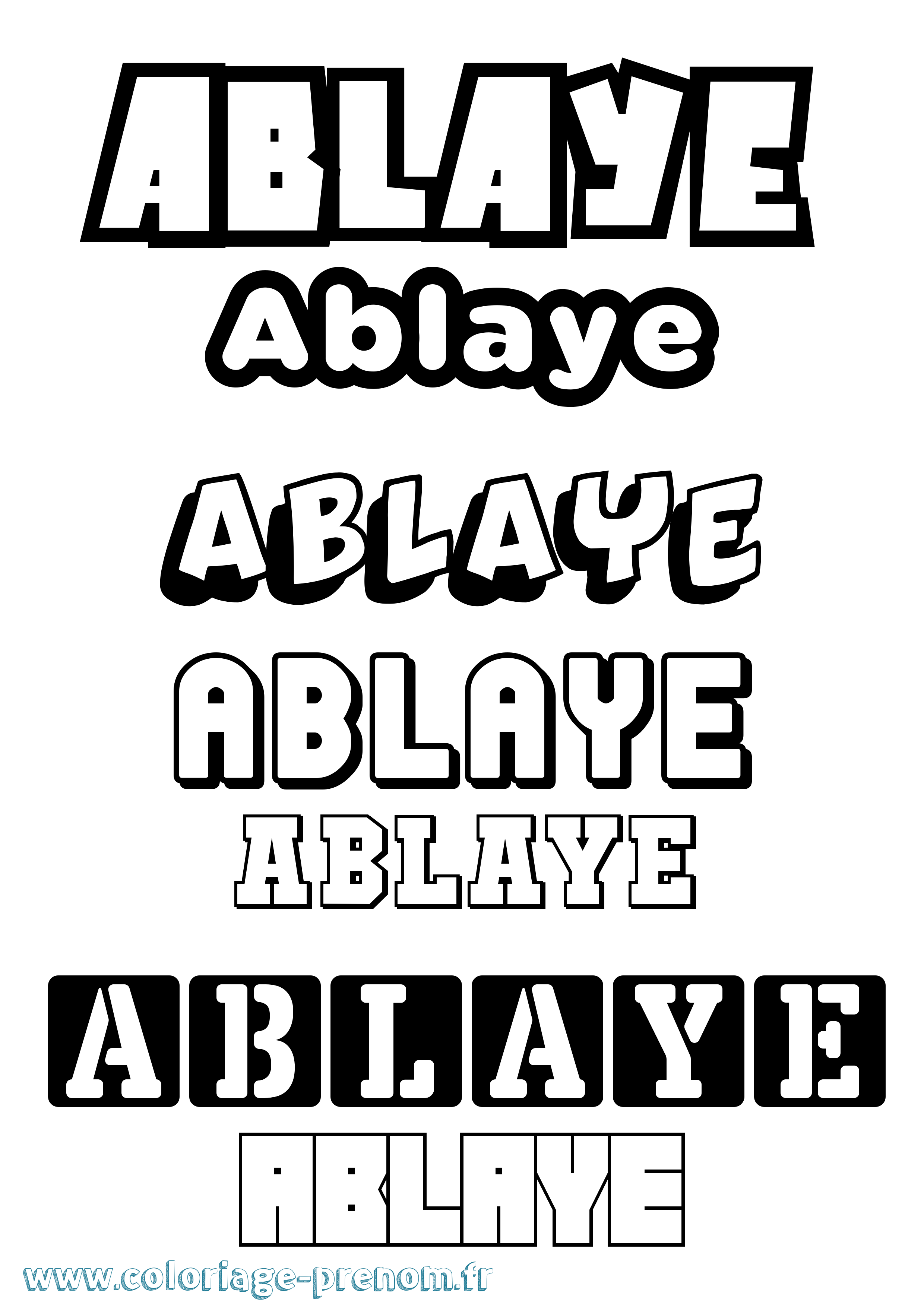 Coloriage prénom Ablaye Simple