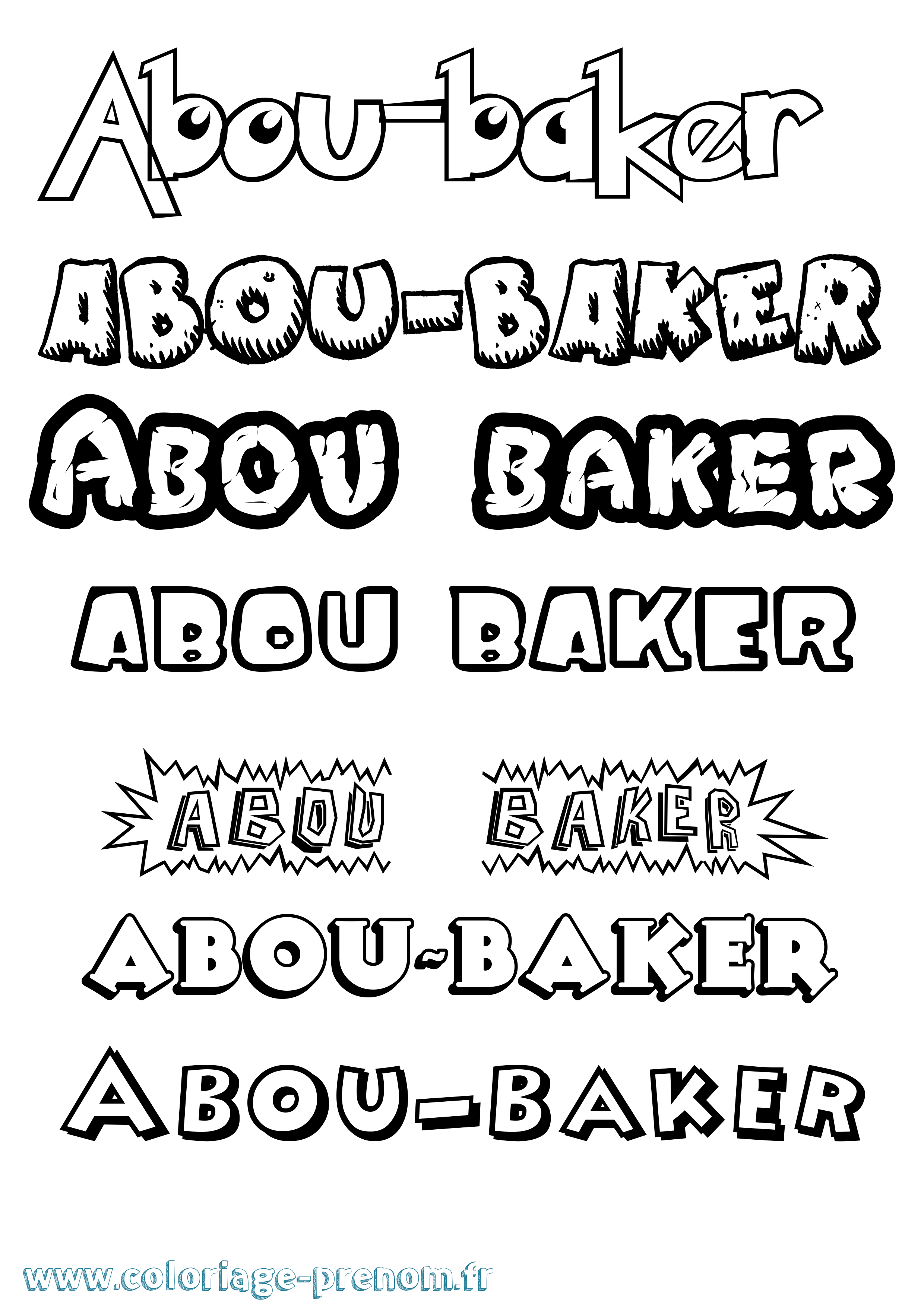 Coloriage prénom Abou-Baker Dessin Animé