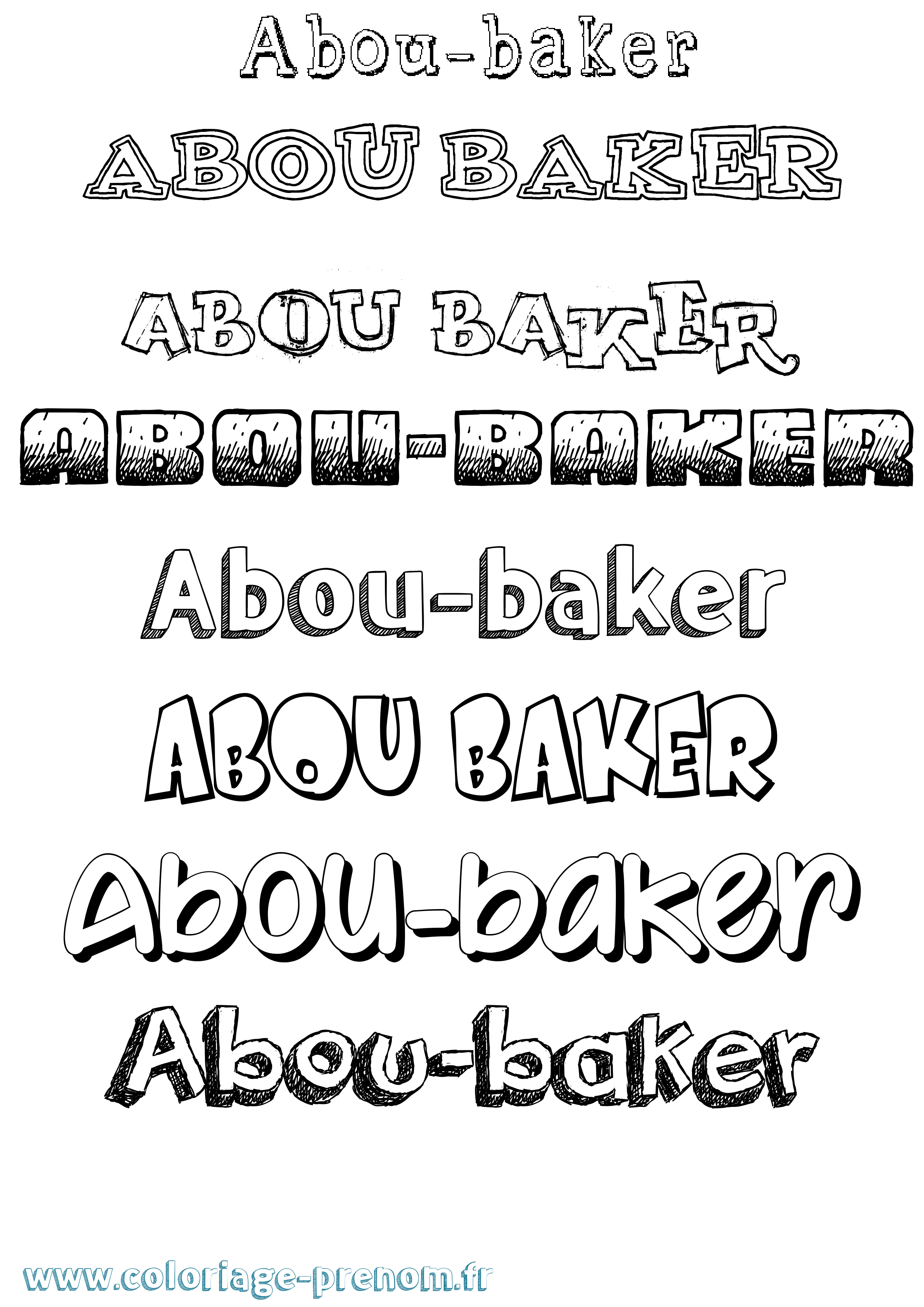 Coloriage prénom Abou-Baker Dessiné