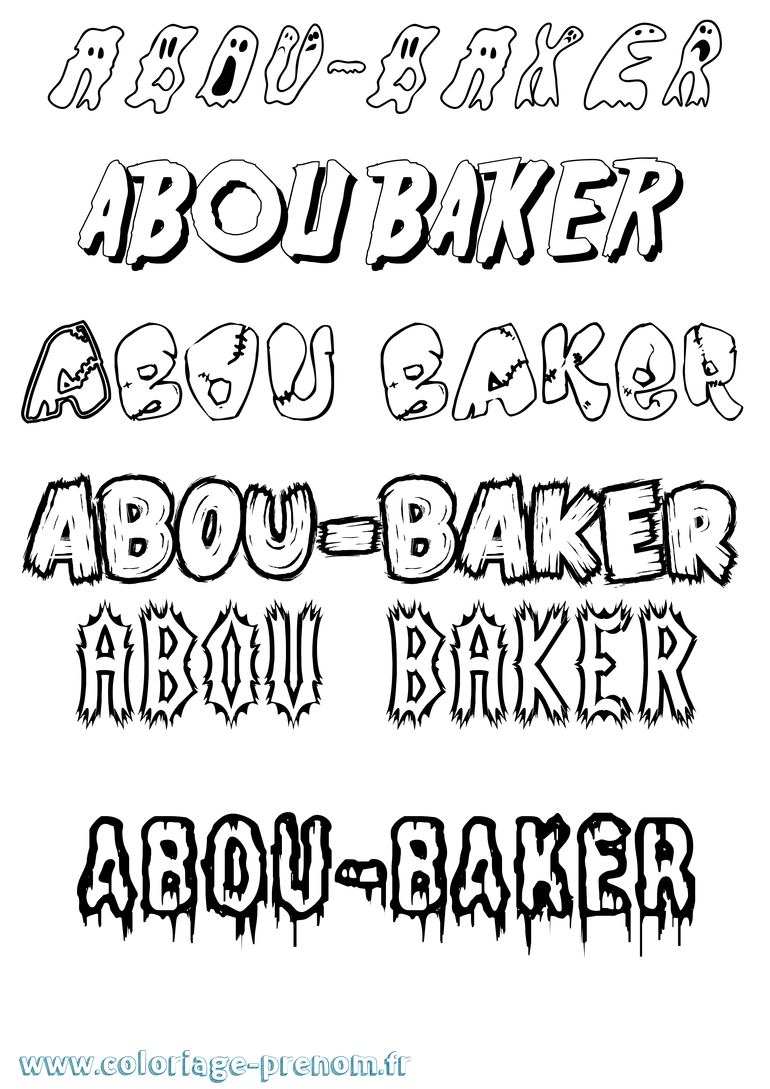 Coloriage prénom Abou-Baker Frisson