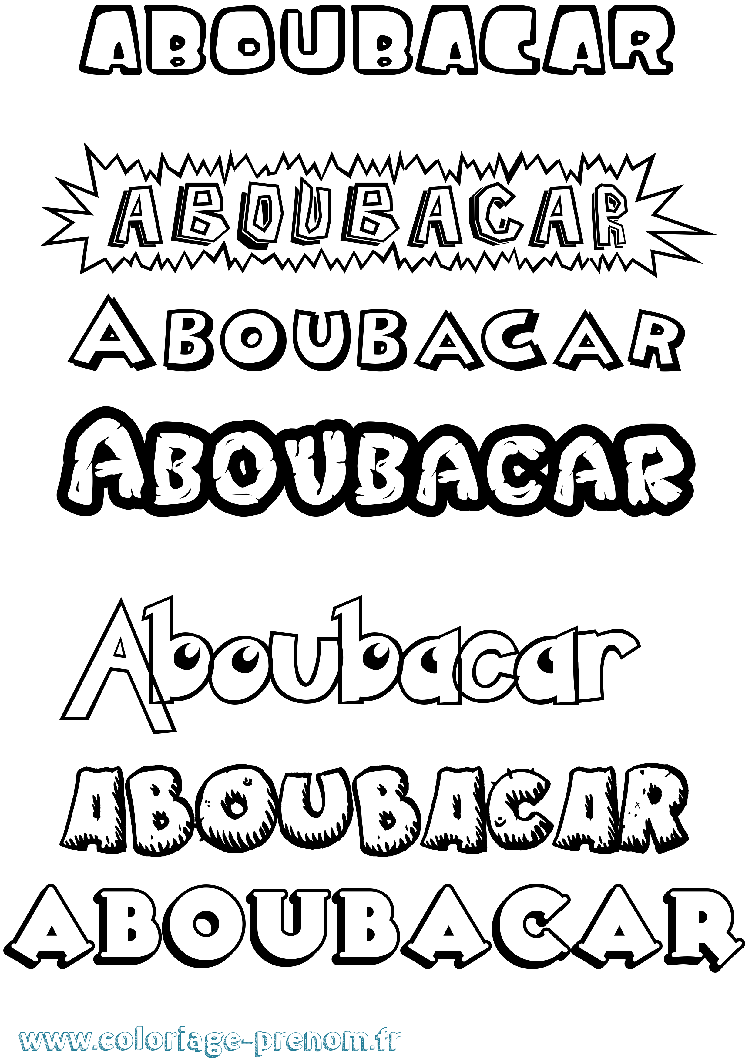 Coloriage prénom Aboubacar Dessin Animé
