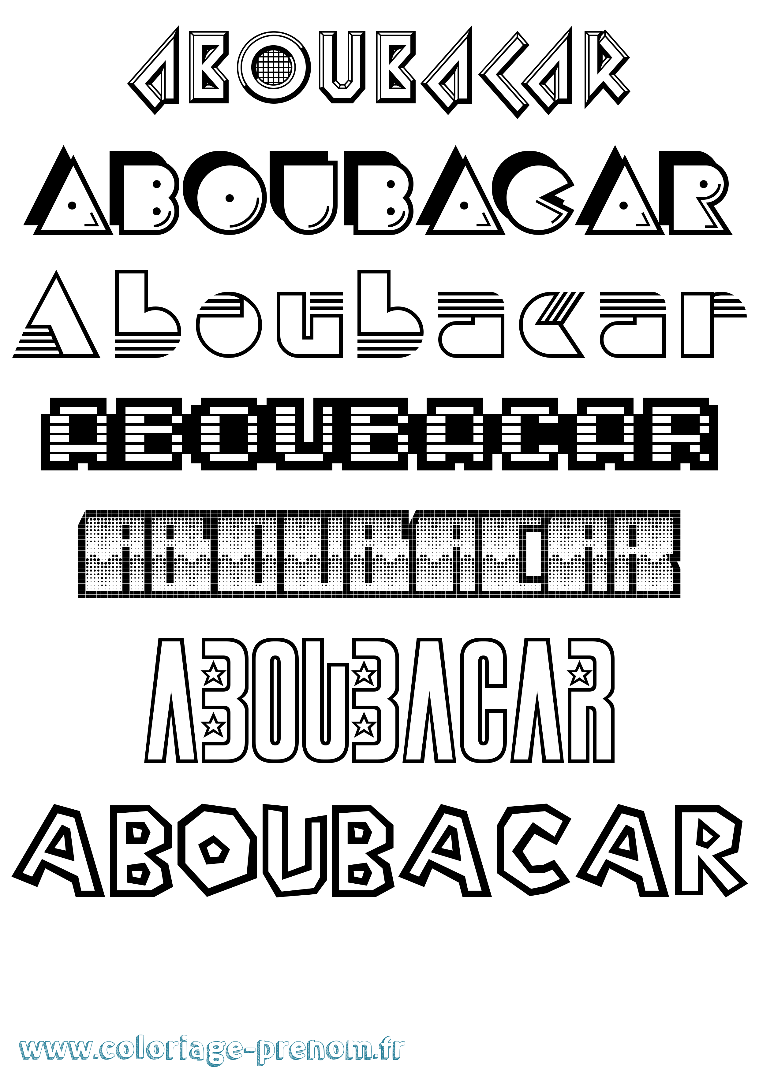 Coloriage prénom Aboubacar Jeux Vidéos
