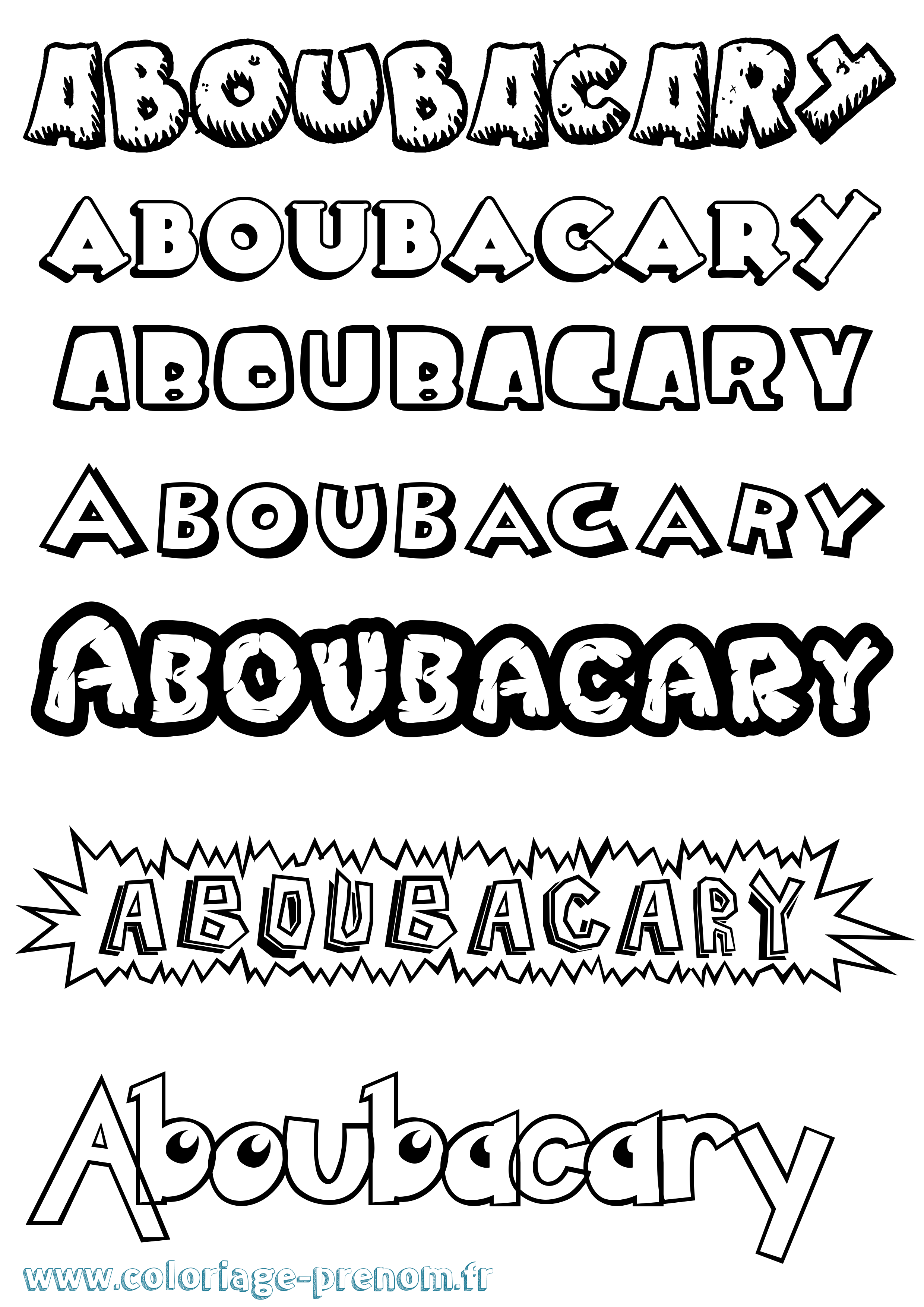 Coloriage prénom Aboubacary Dessin Animé