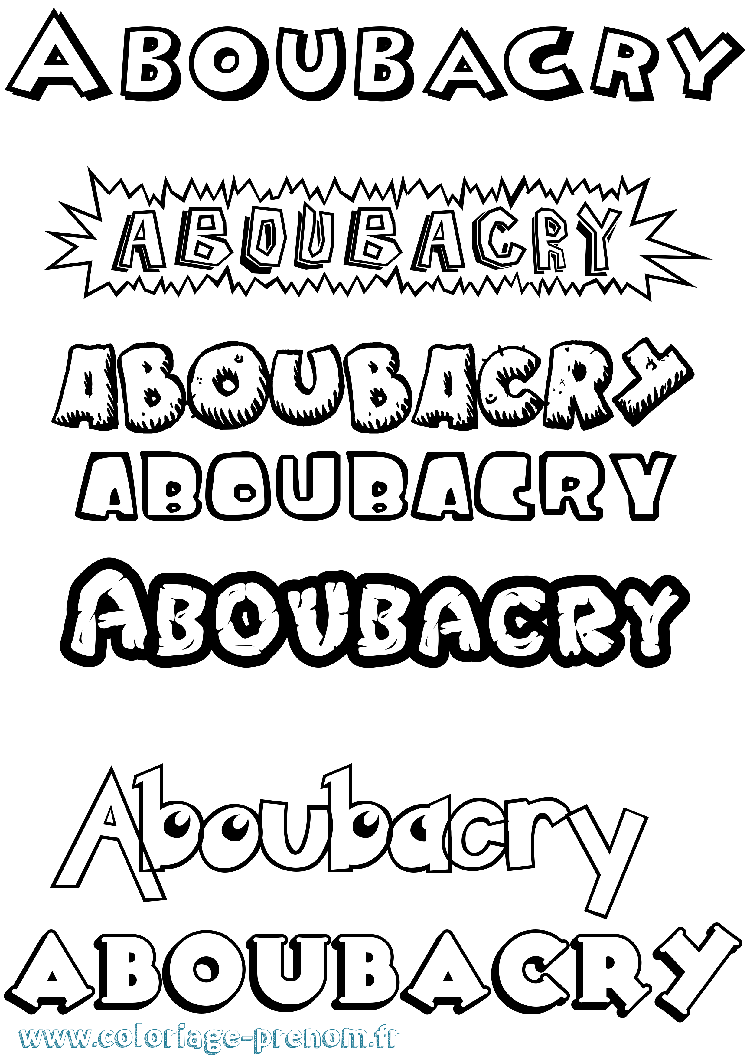 Coloriage prénom Aboubacry Dessin Animé