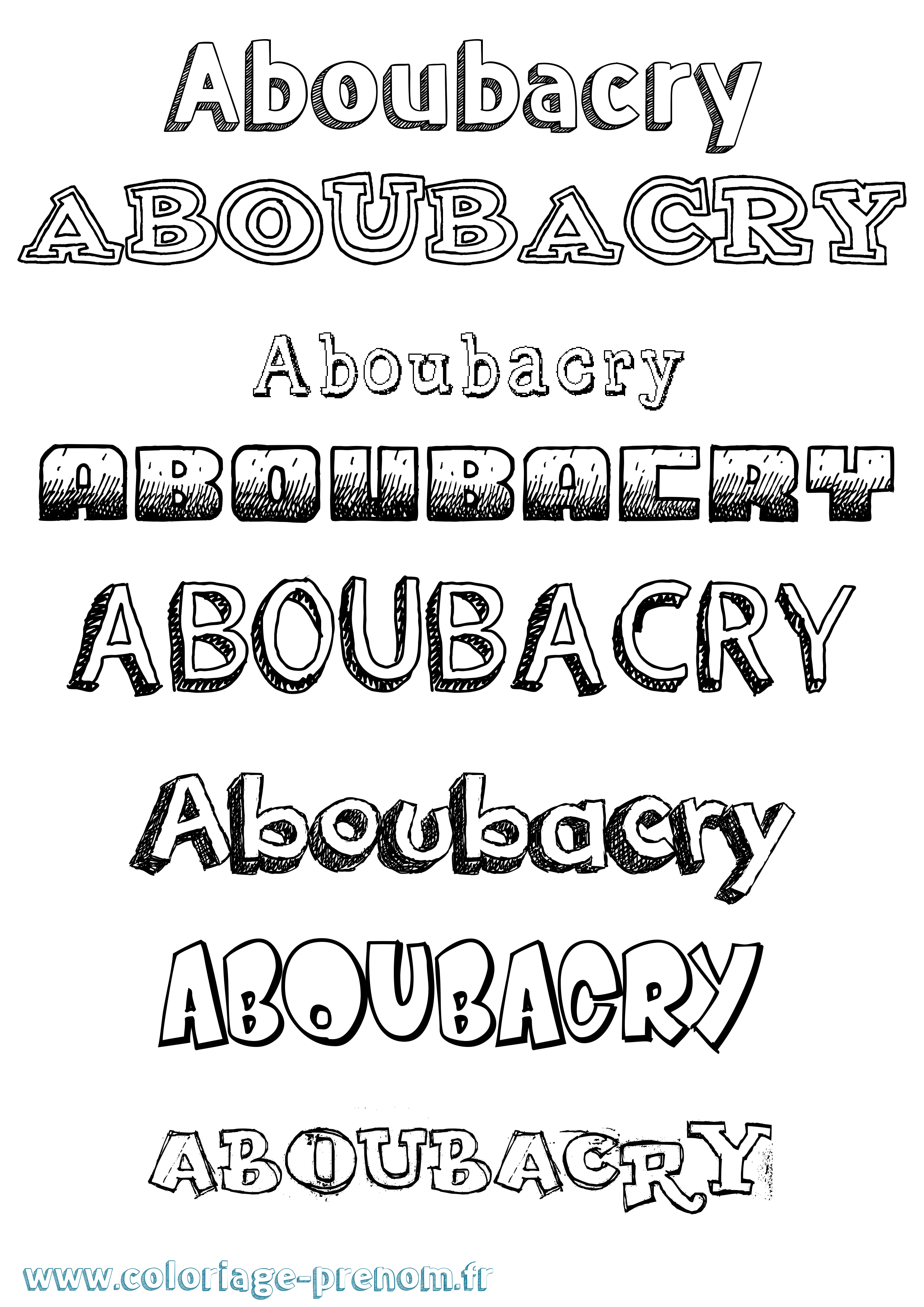 Coloriage prénom Aboubacry Dessiné
