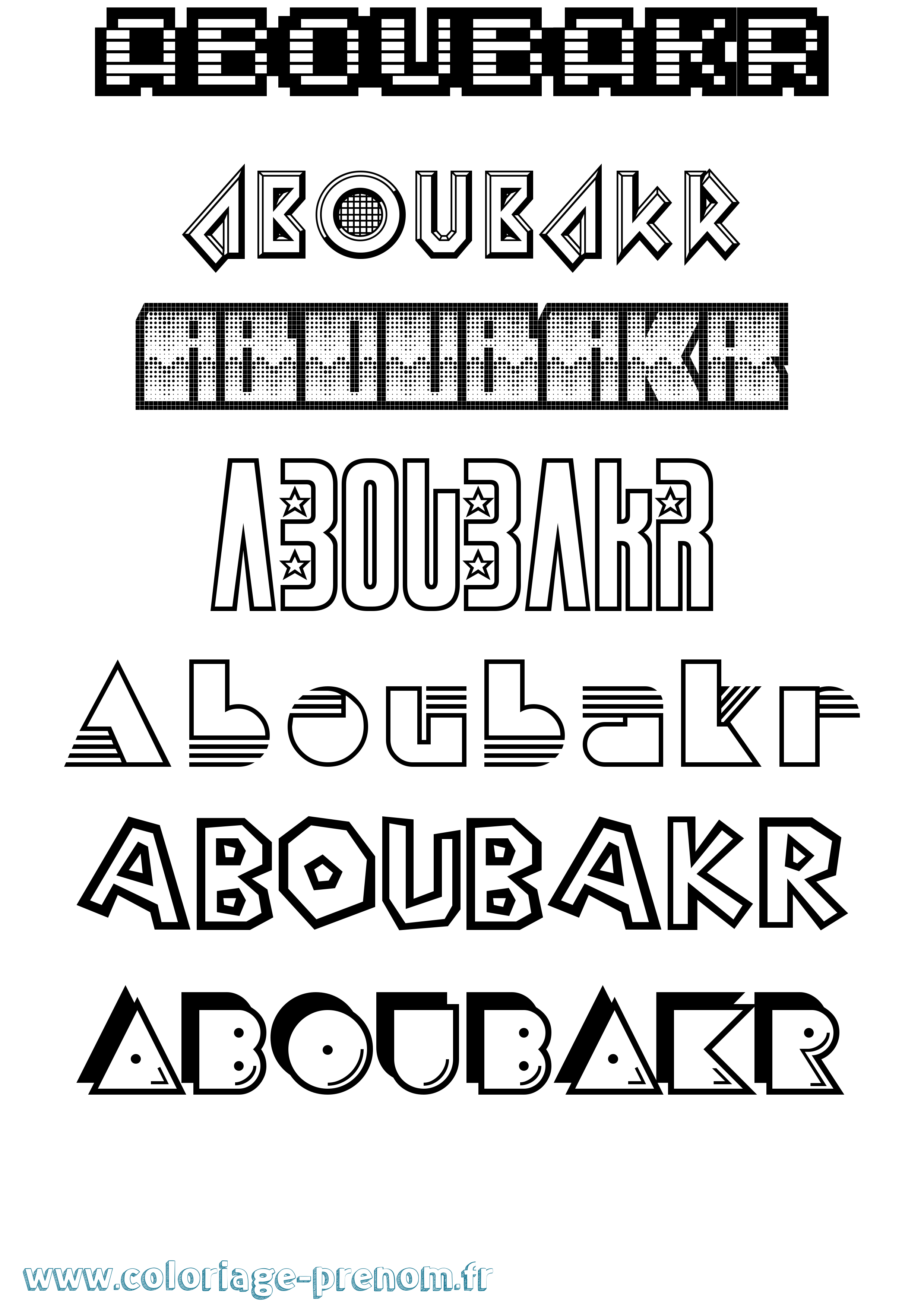 Coloriage Aboubakr Jeux Vidéos Coloriage prénom Aboubakr Jeux Vidéos