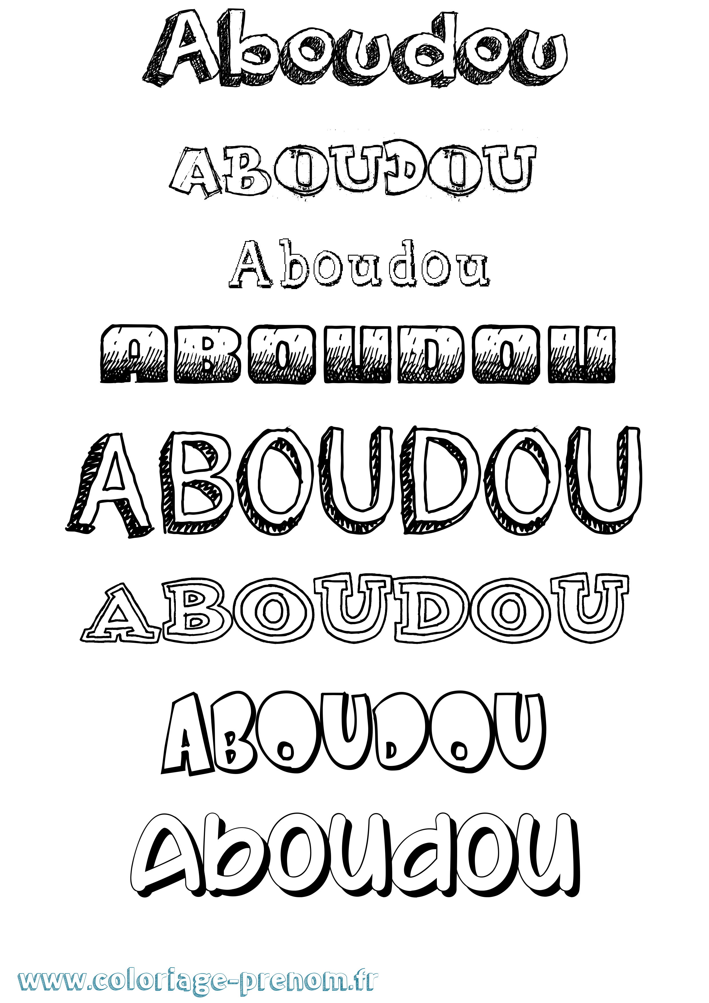 Coloriage prénom Aboudou Dessiné