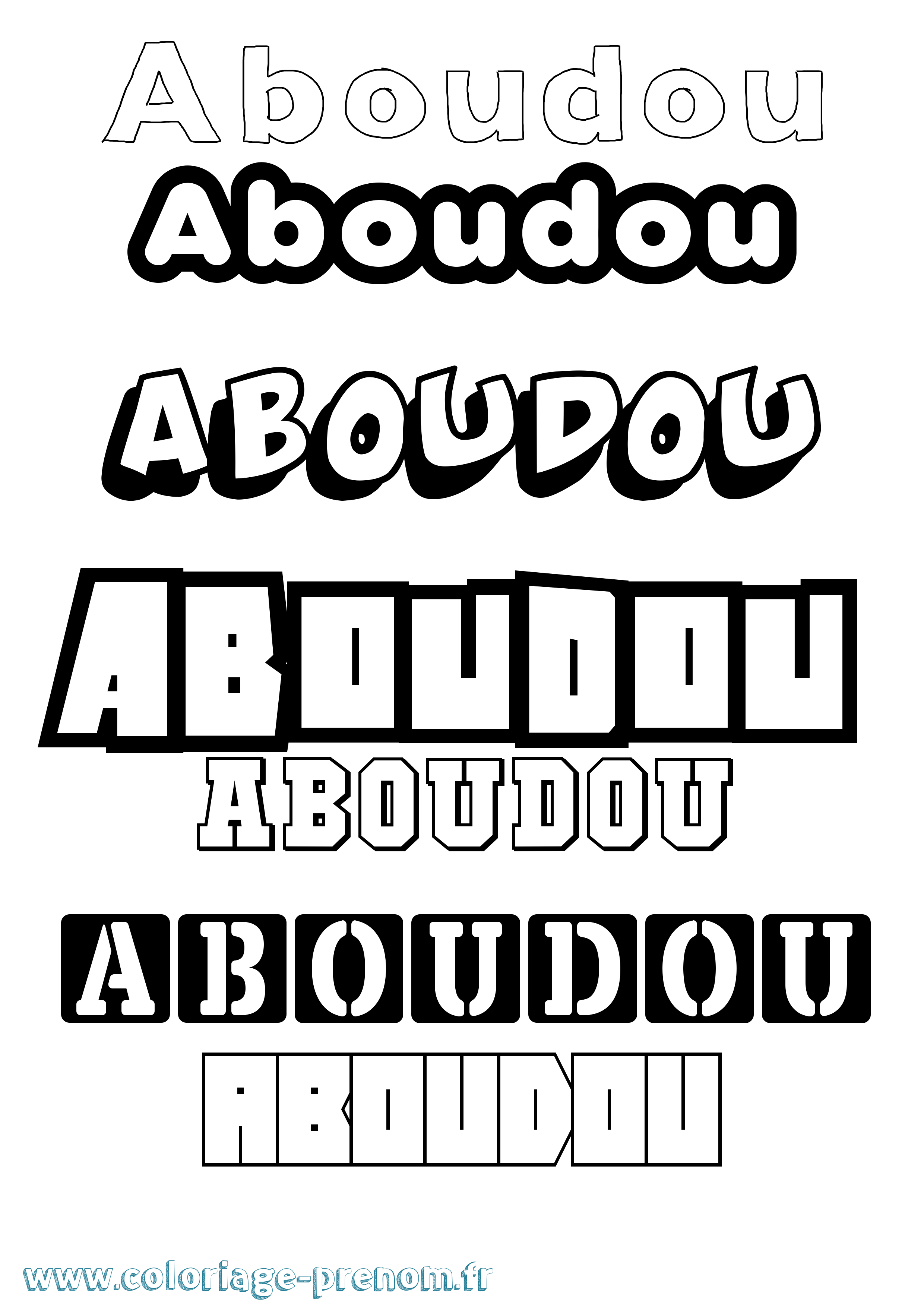 Coloriage prénom Aboudou Simple