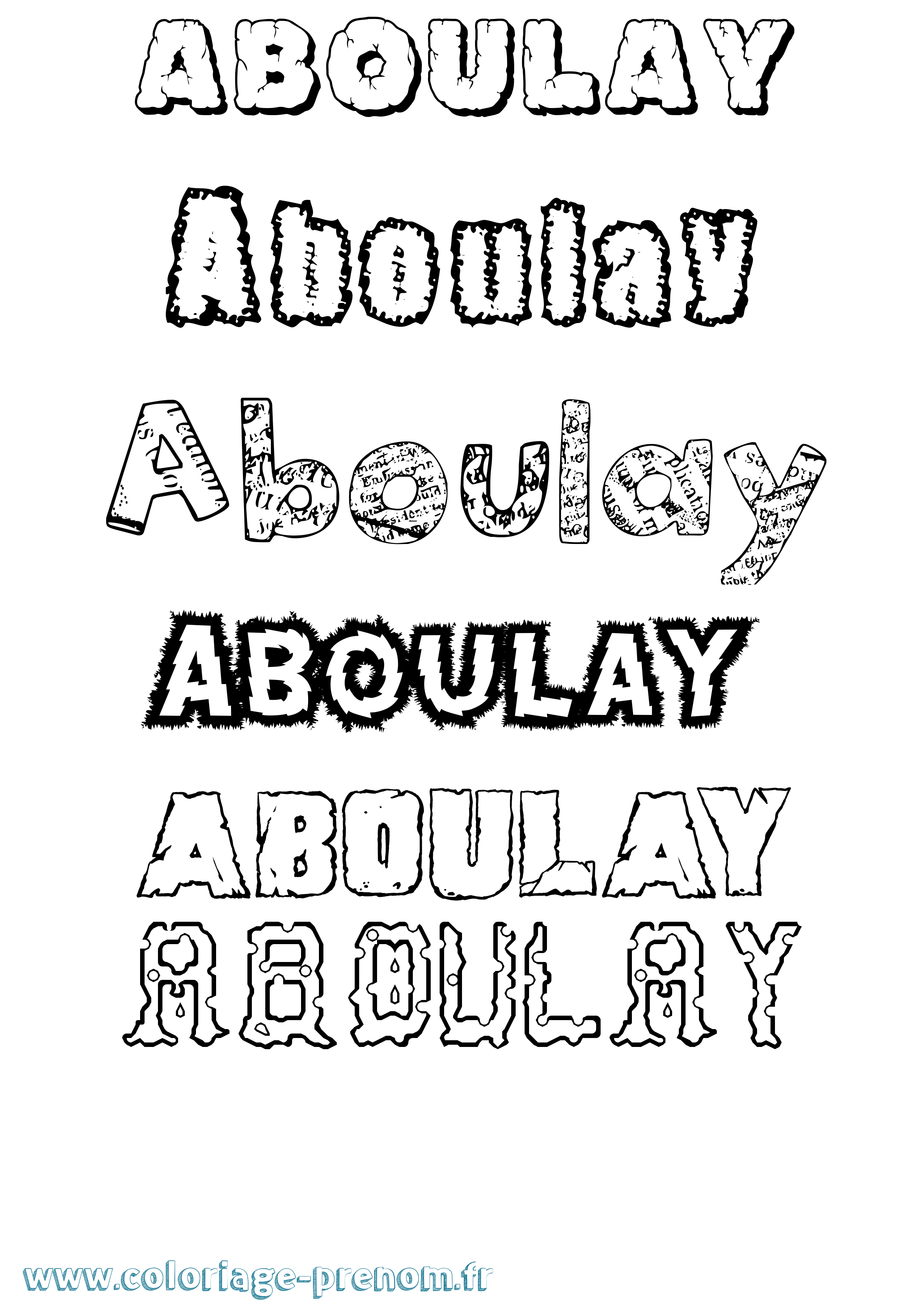 Coloriage prénom Aboulay Destructuré