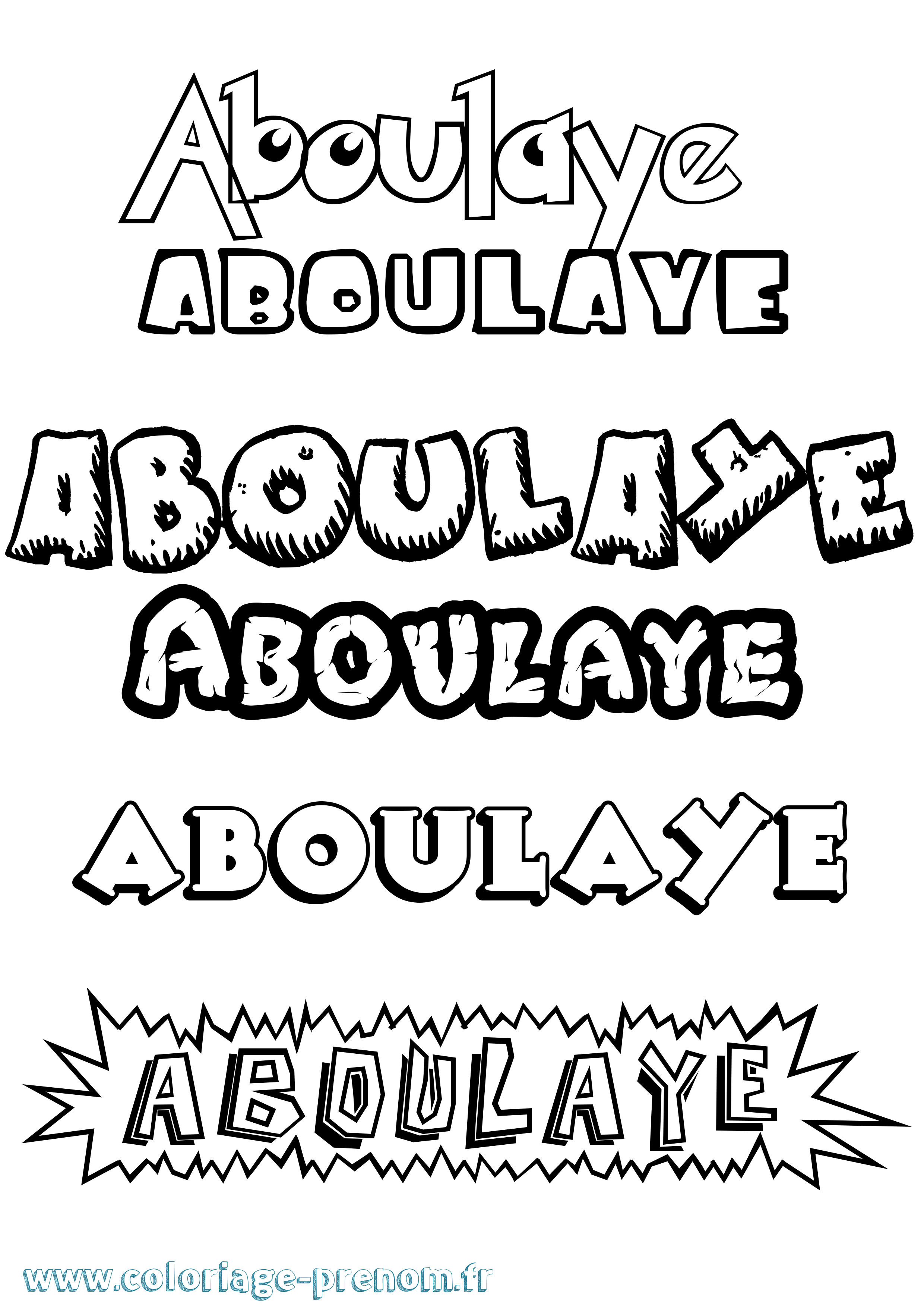 Coloriage prénom Aboulaye Dessin Animé