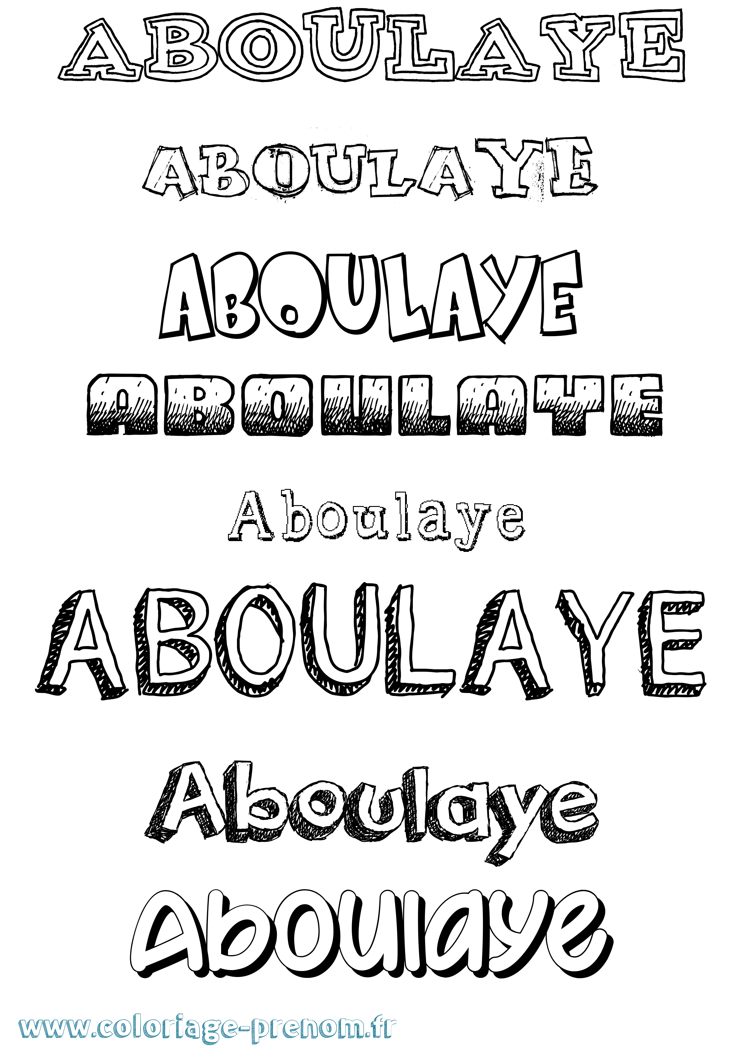 Coloriage Aboulaye Dessiné Coloriage prénom Aboulaye Dessiné
