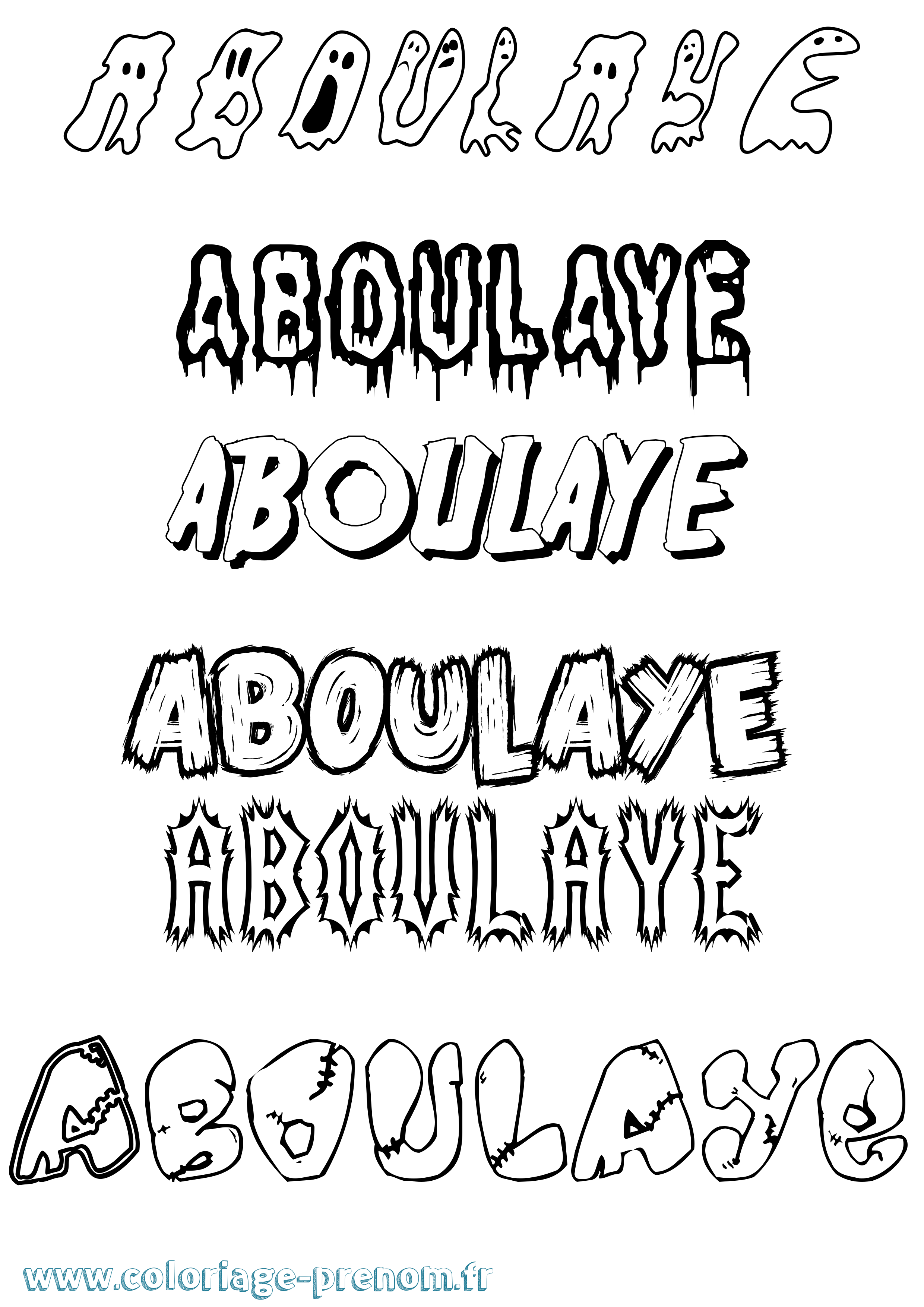 Coloriage Aboulaye Frisson Coloriage prénom Aboulaye Frisson
