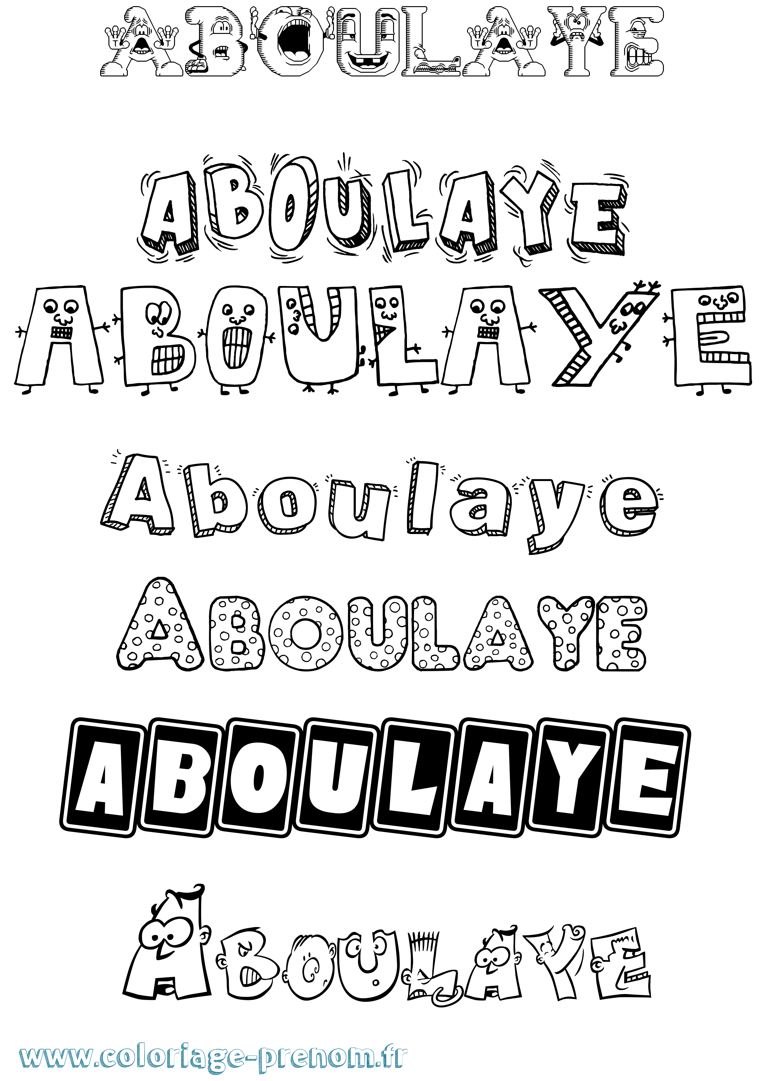 Coloriage Aboulaye Fun Coloriage prénom Aboulaye Fun