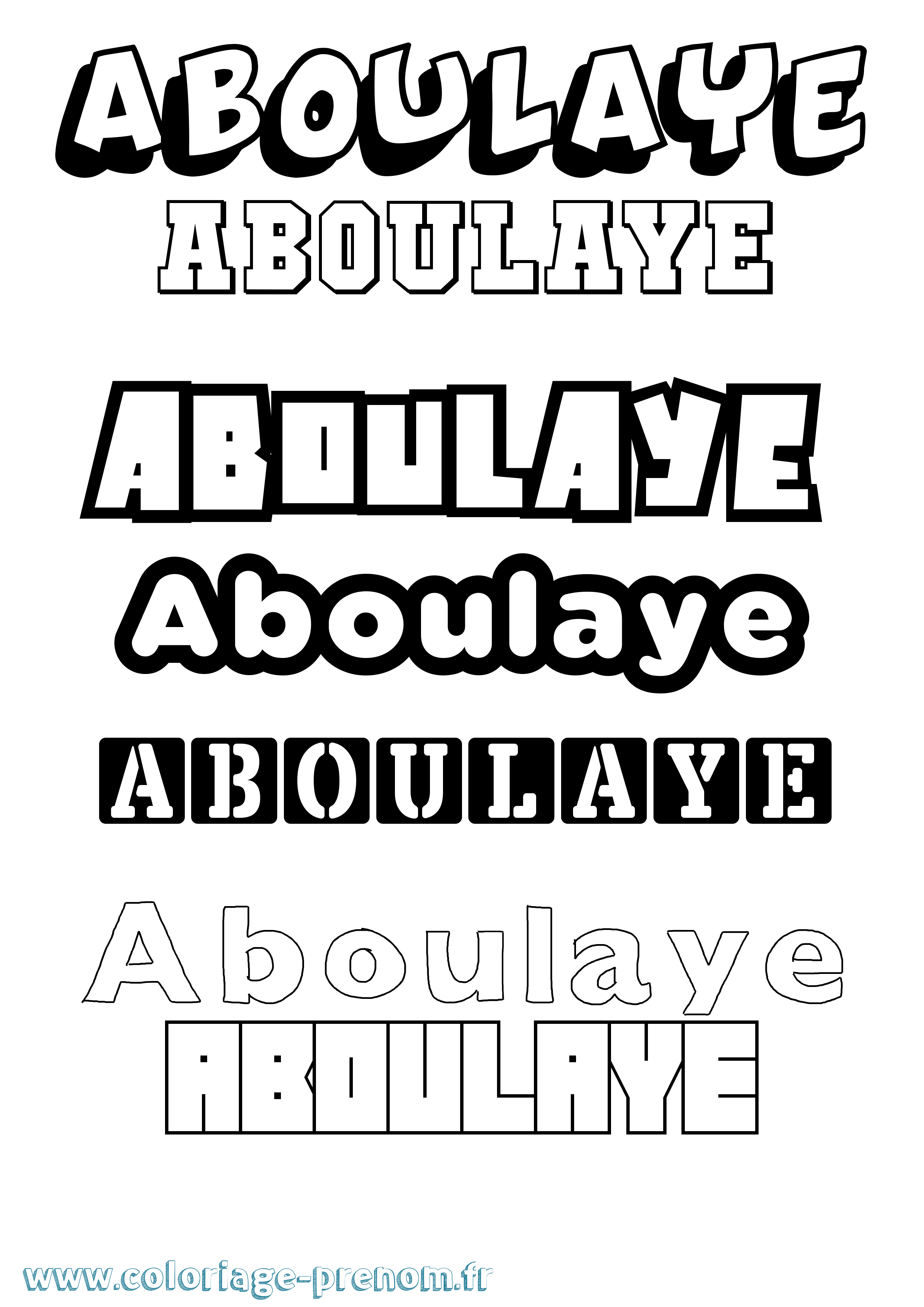 Coloriage Aboulaye Simple Coloriage prénom Aboulaye Simple