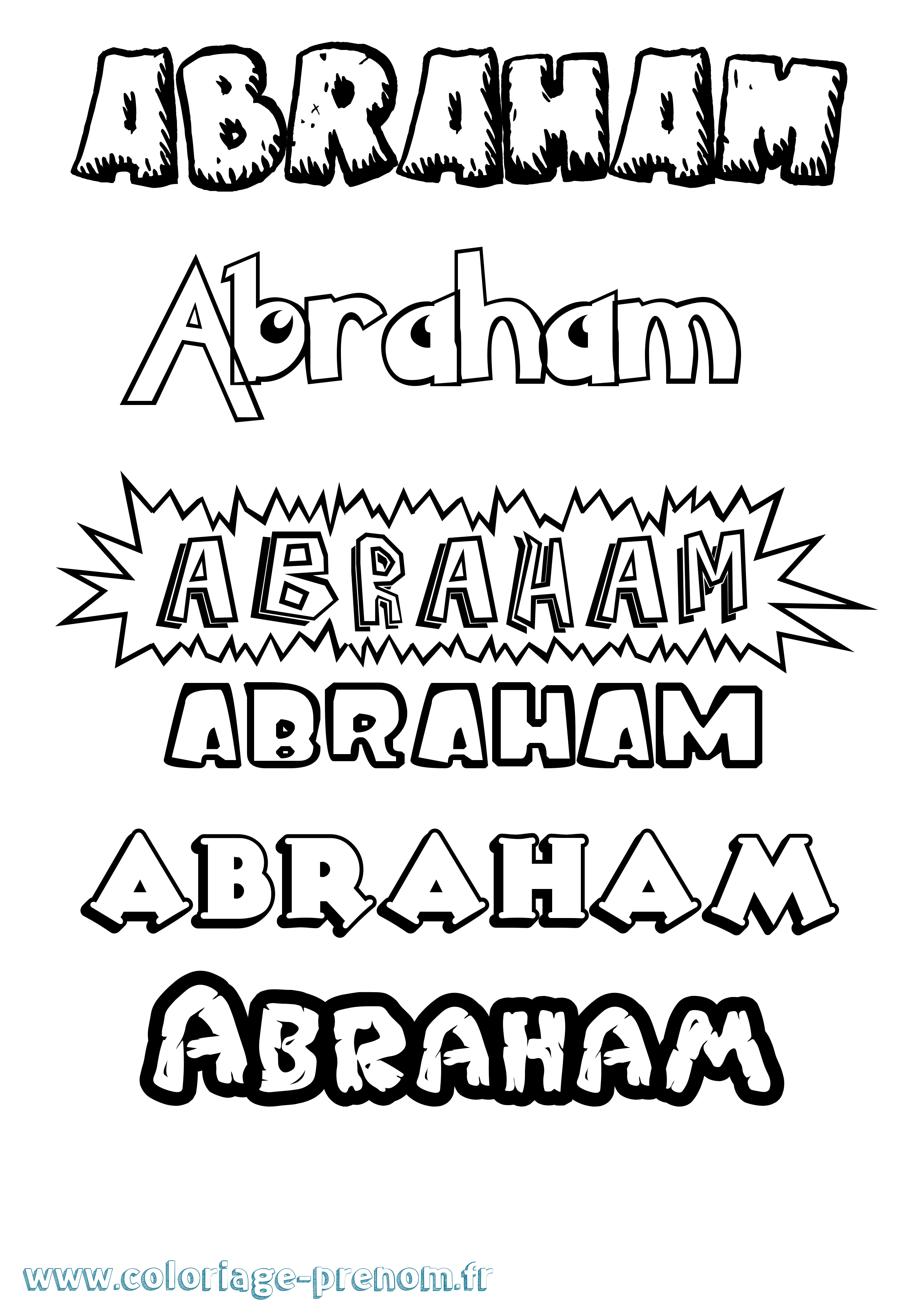 Coloriage prénom Abraham Dessin Animé