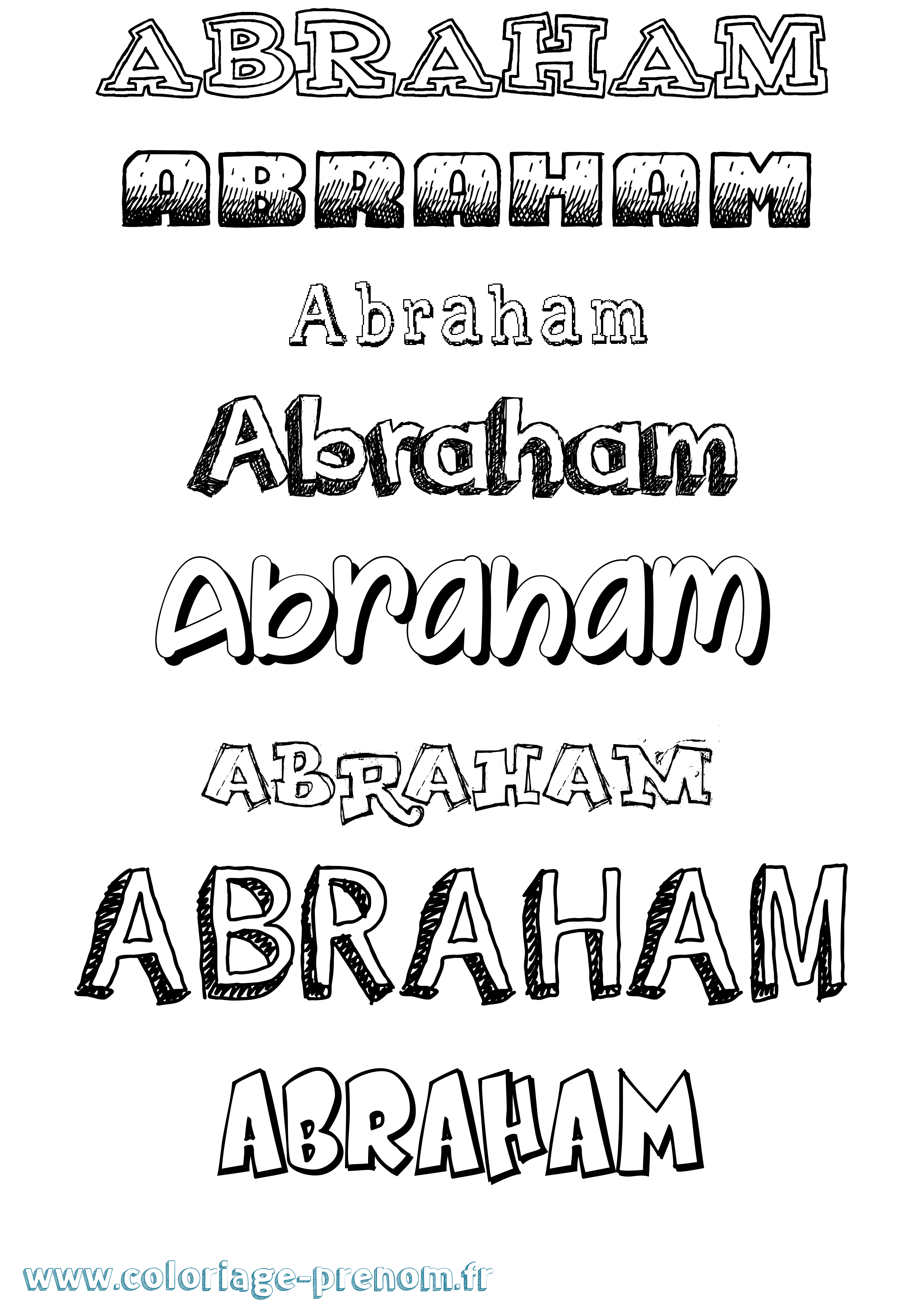 Coloriage prénom Abraham Dessiné