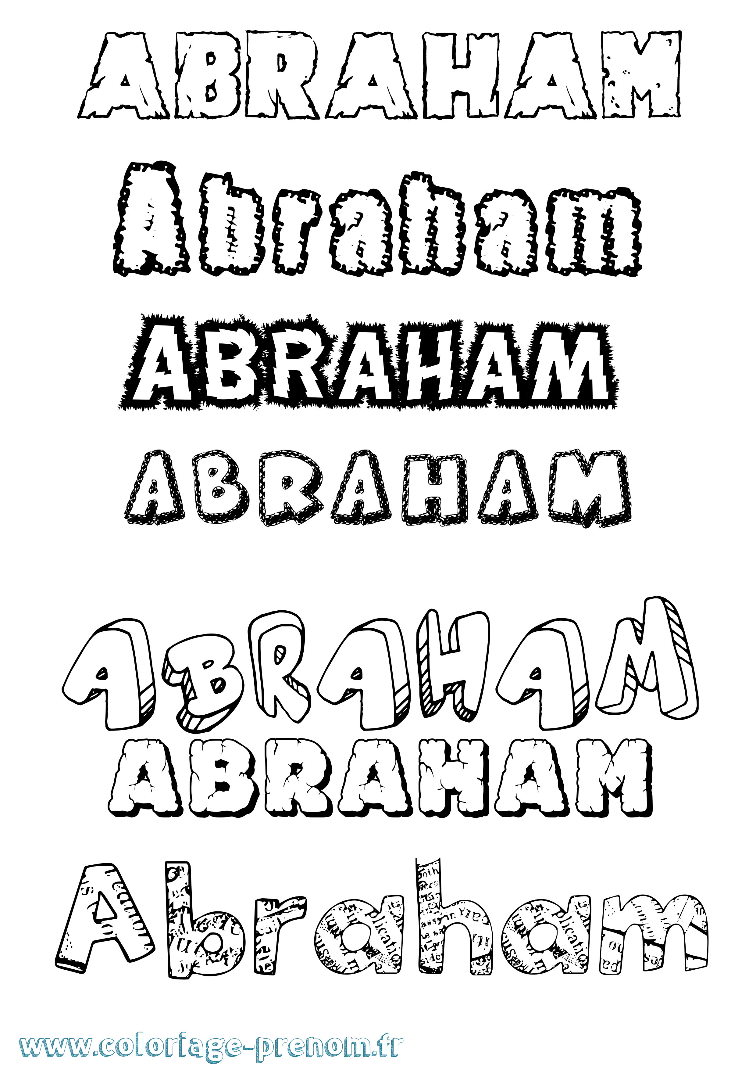 Coloriage prénom Abraham Destructuré