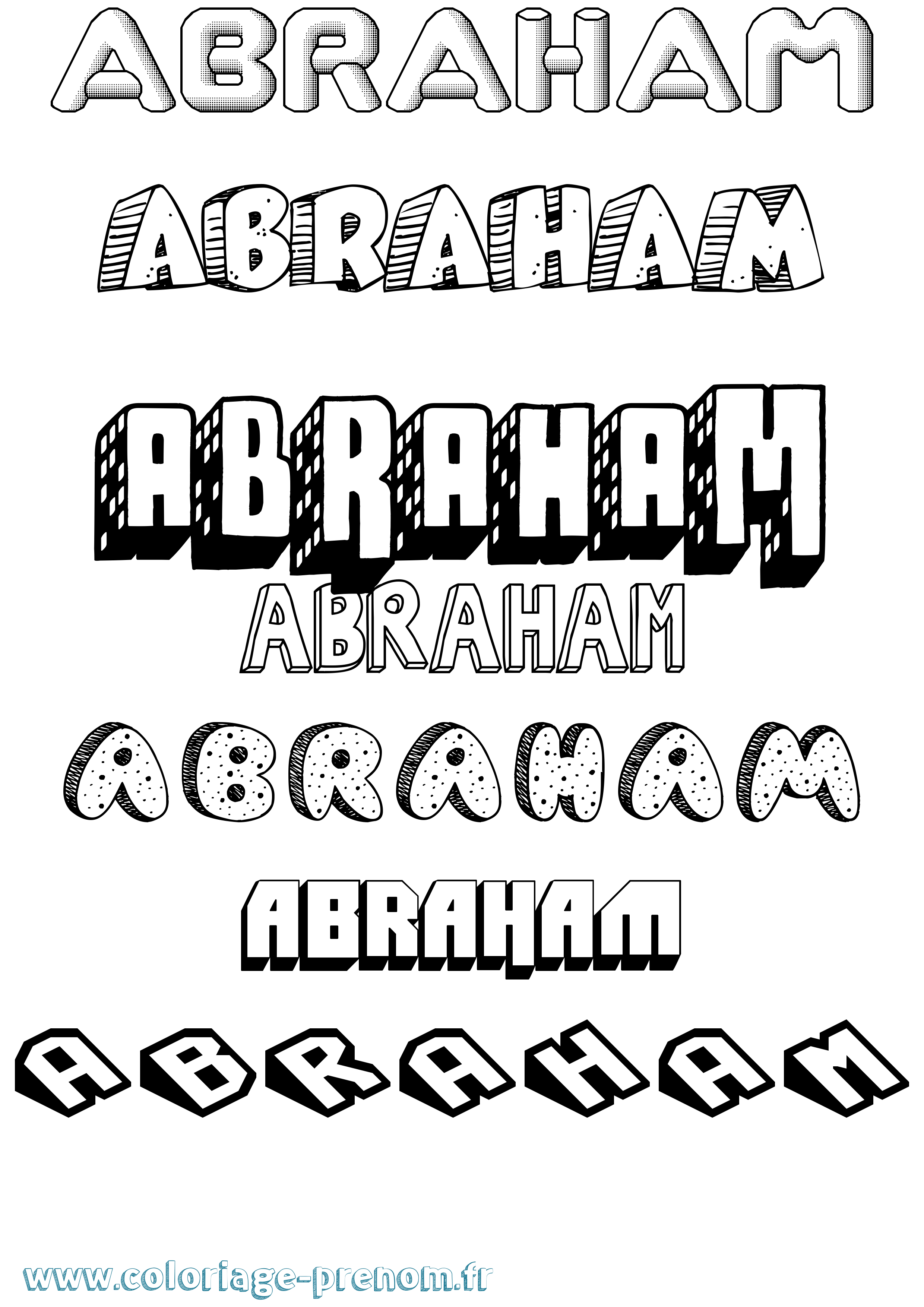 Coloriage Abraham Effet 3D Coloriage prénom Abraham Effet 3D