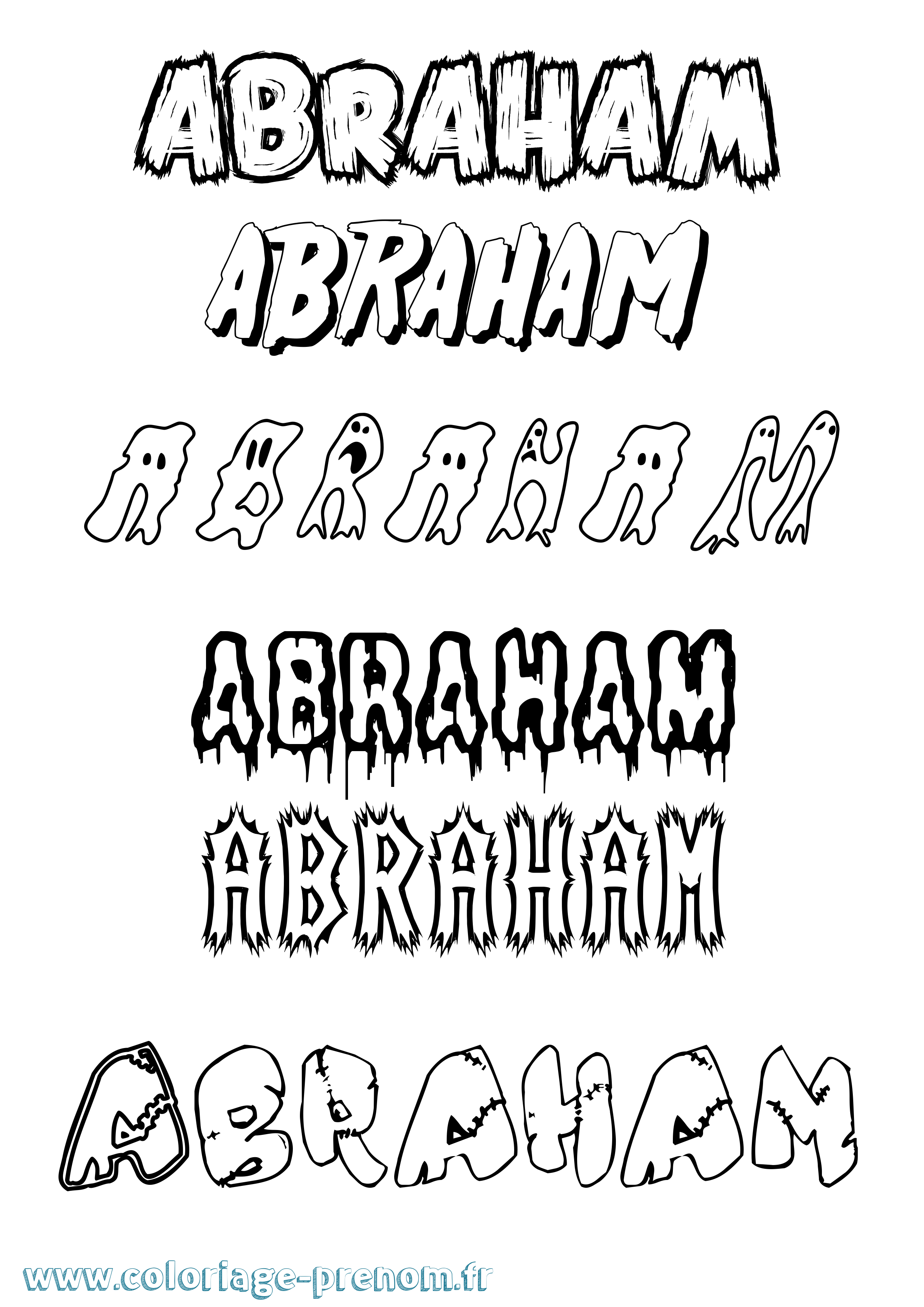 Coloriage Abraham Frisson Coloriage prénom Abraham Frisson