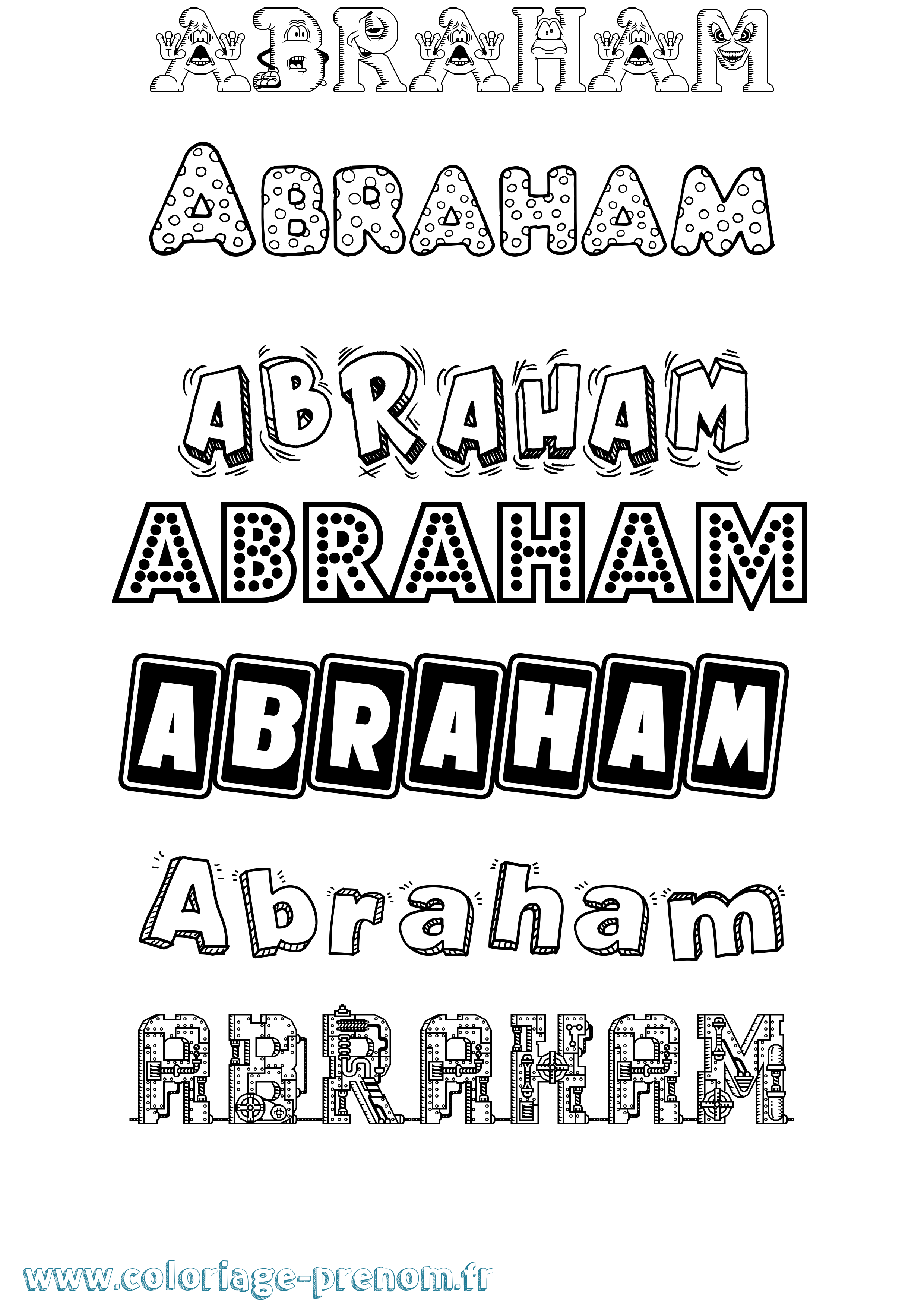Coloriage prénom Abraham Fun